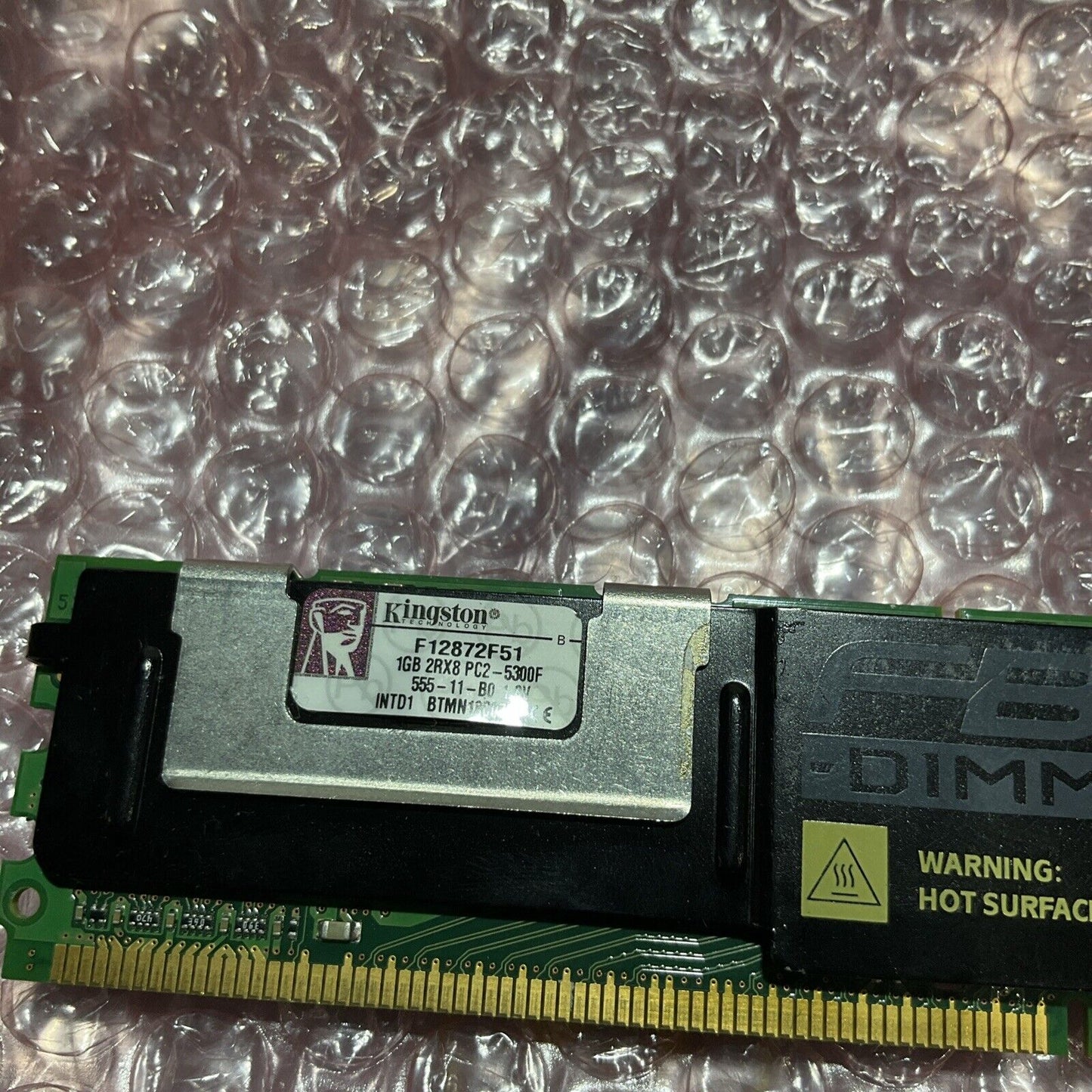 KINGSTON F12872F51 1GB DDR2 FULLY BUFFERED FB ECC PC25300 667Mhz 2Rx8 MEMORY U3S