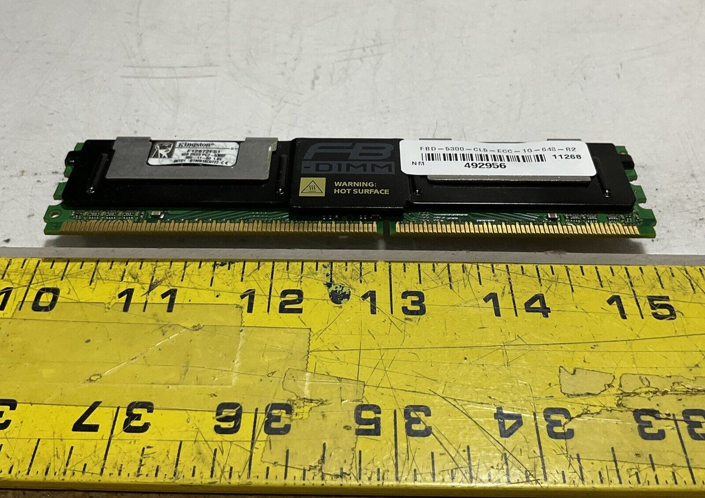KINGSTON F12872F51 1GB DDR2 FULLY BUFFERED FB ECC PC25300 667Mhz 2Rx8 MEMORY U3S