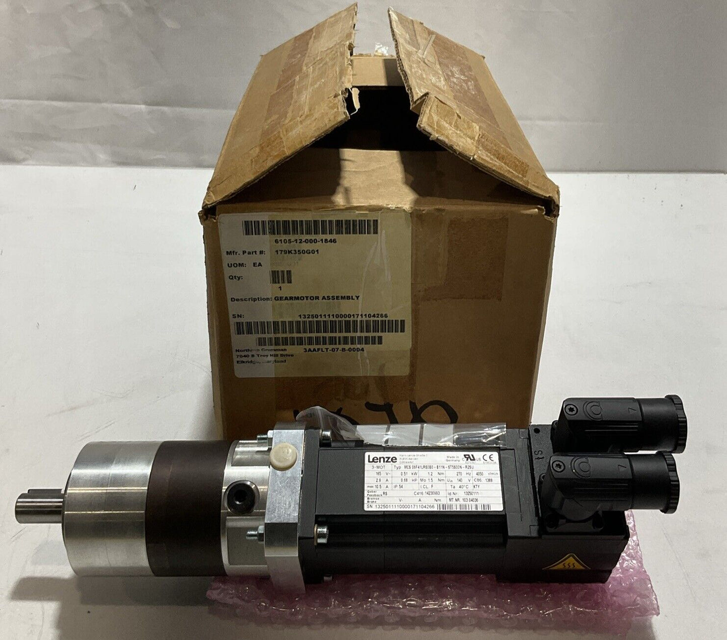 LENZE MCS 06F41LRSOBO-B11N-ST5SOON PERFORATED BELT MOTOR ASSEMBLY U3S