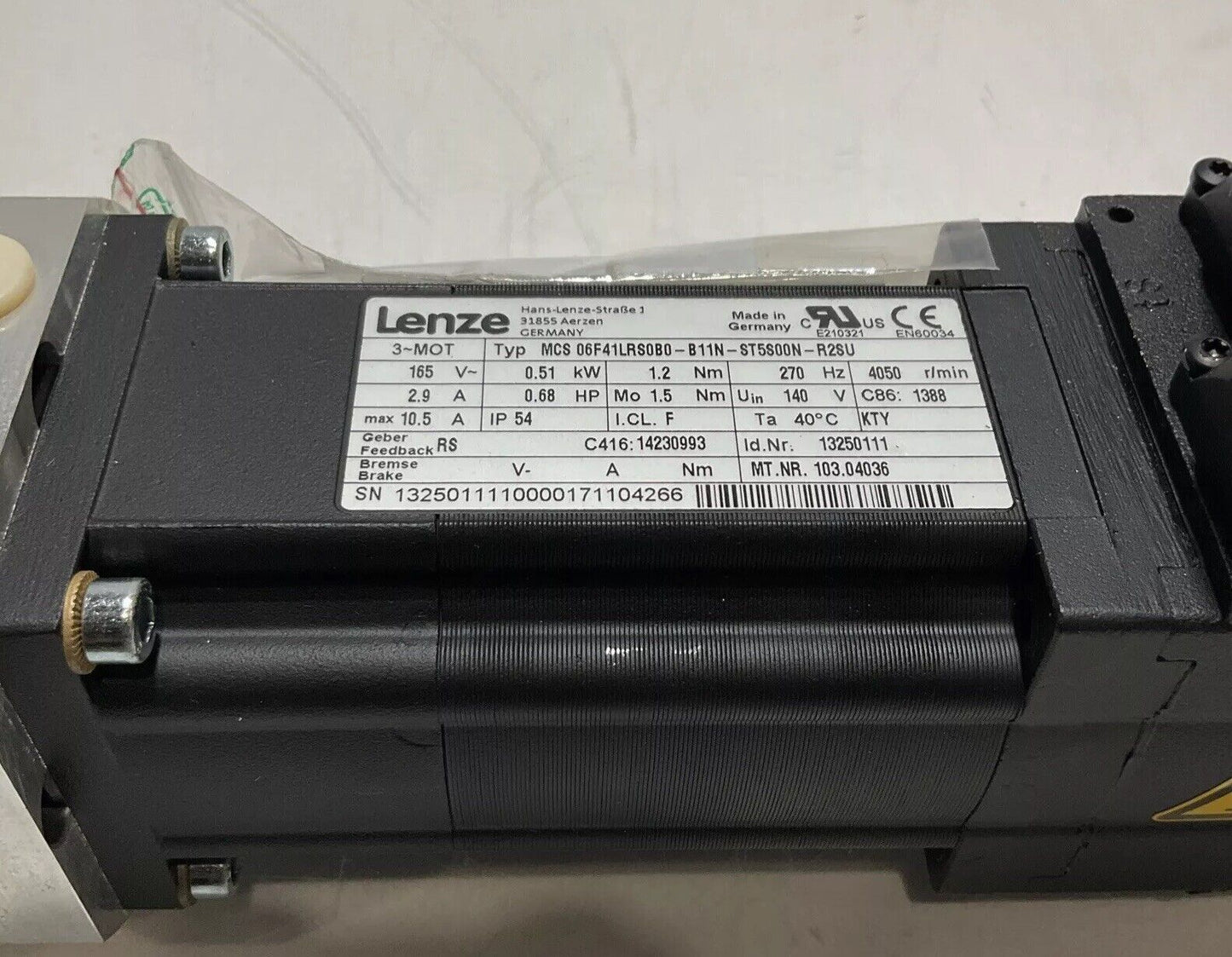 LENZE MCS 06F41LRSOBO-B11N-ST5SOON PERFORATED BELT MOTOR ASSEMBLY U3S