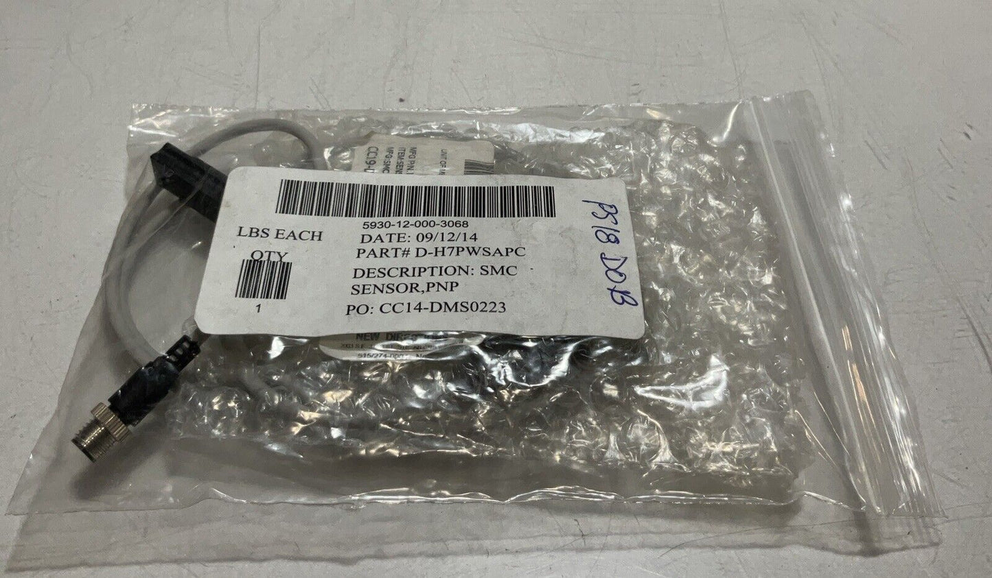 SMC PNEUMATICS D-H7PWSAPC PNEUMATIC CYLINDER SWITCH LOT OF 2 U3S