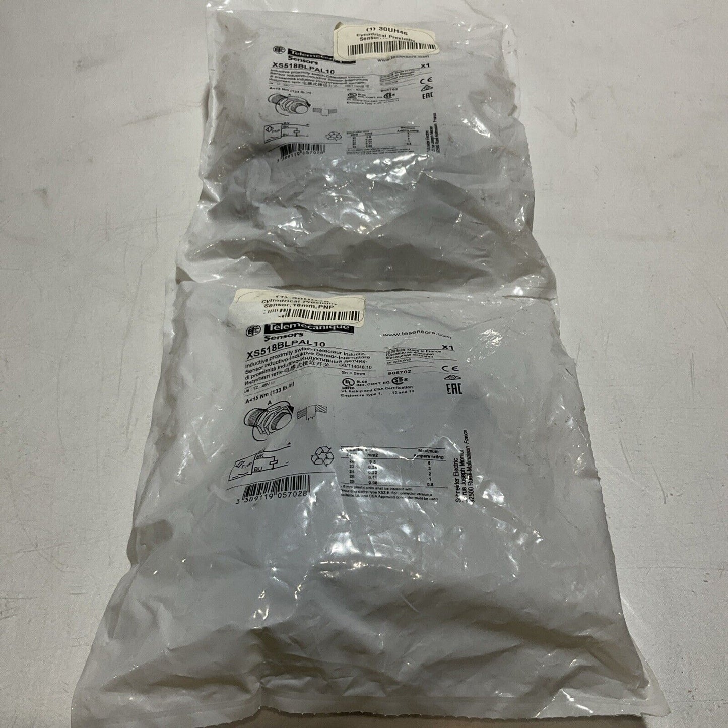 TELEMECANIQUE XS518BLPAL10 SENSORS LOT OF 2 U3S