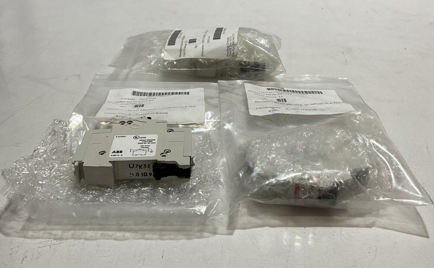 ABB S201U-K3 CIRCUIT BREAKER 240V LOT OF 3 U3S