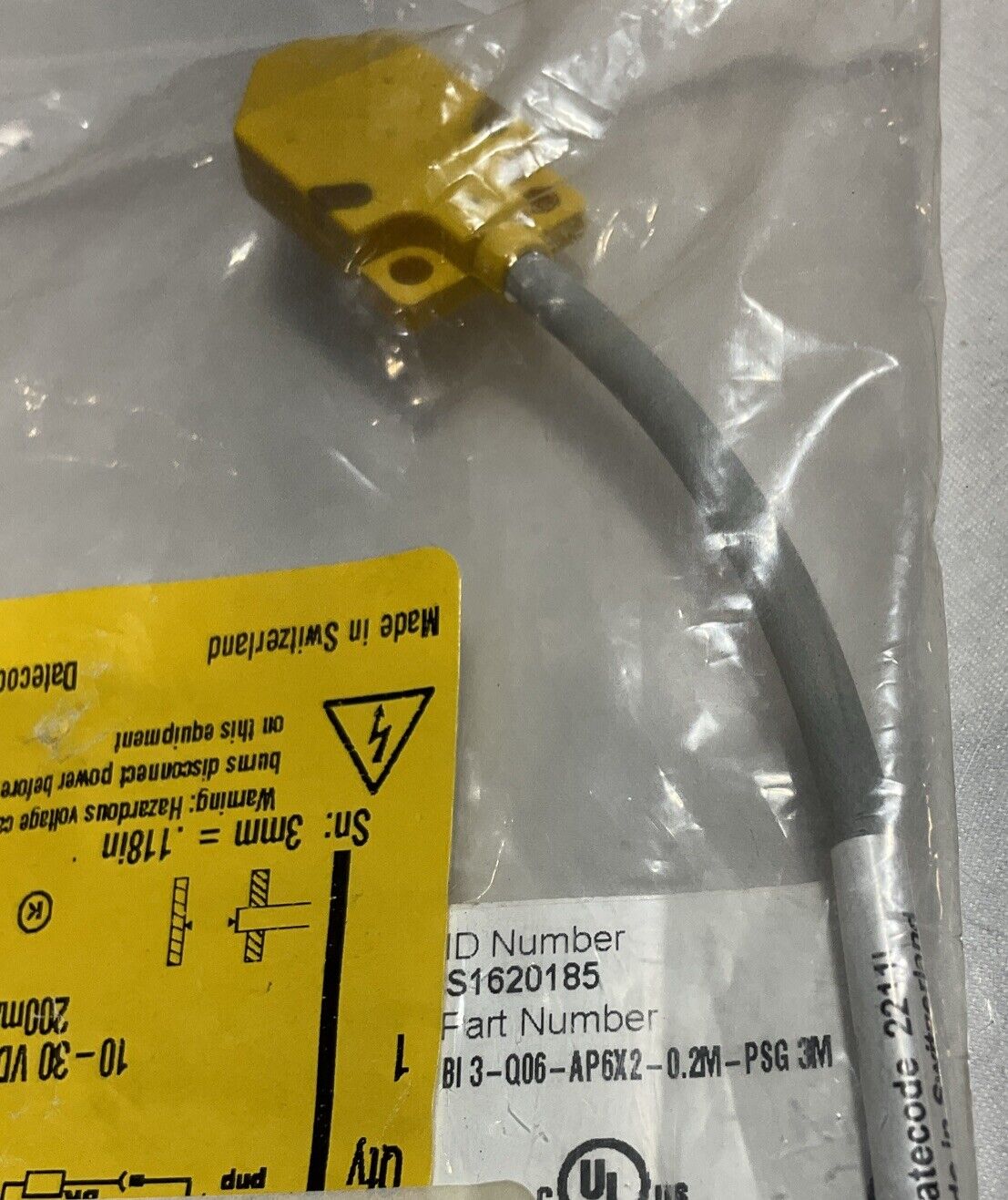 TURCK BI3-Q06-AP6X2-0.2-PSG3M S1620185 INDUCTIVE PROXIMITY SENSOR U3S
