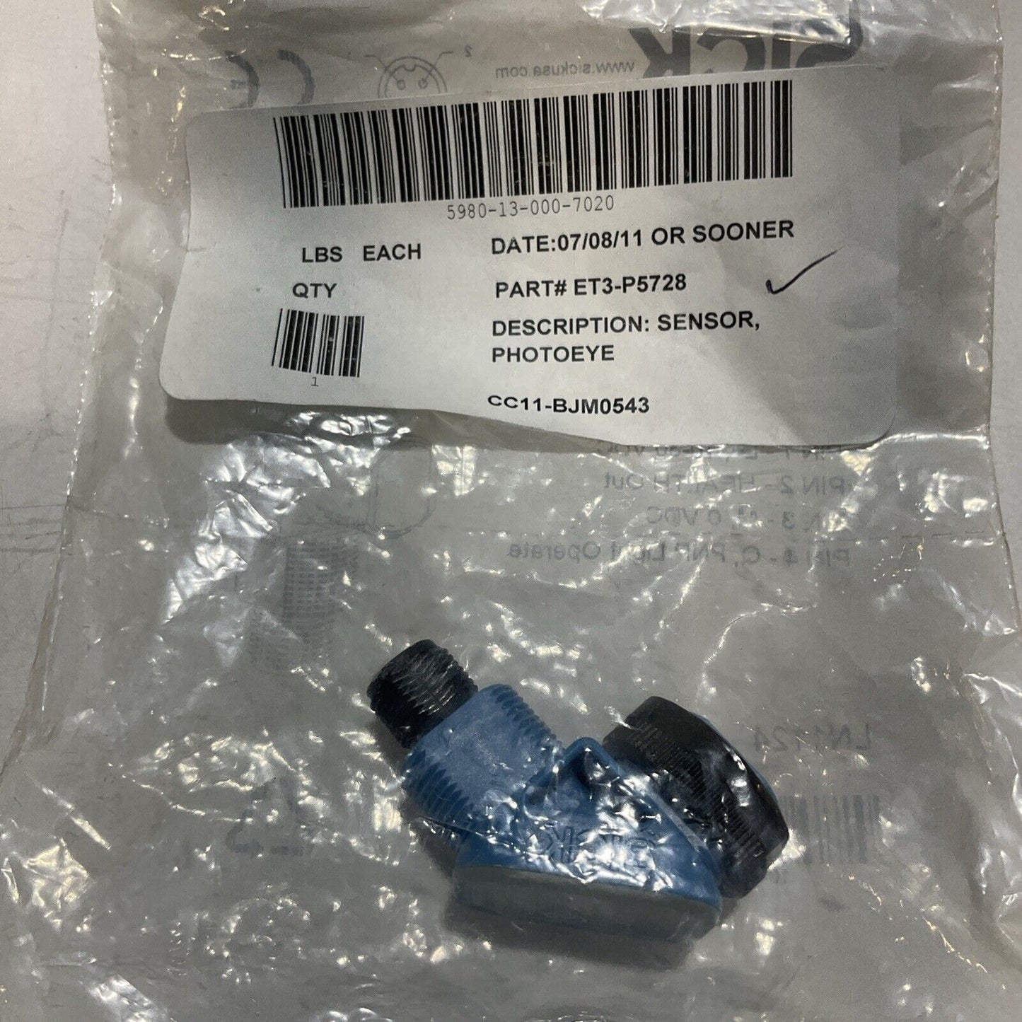 SICK ET3-P5728 1047939 PHOTOEYE SENSOR U3S