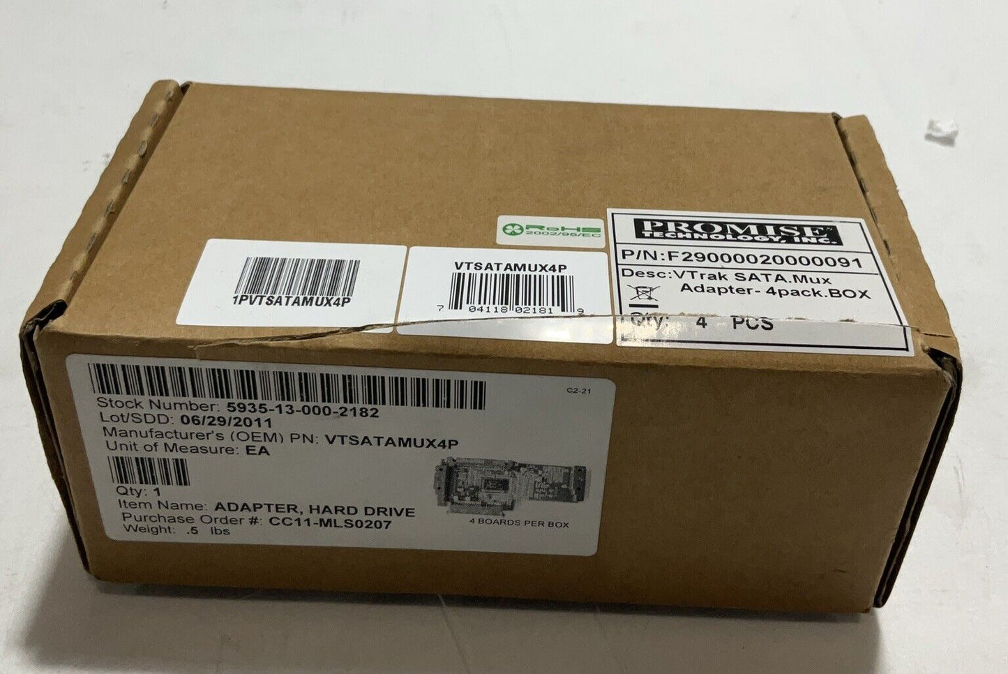 PROMISE TECHNOLOGY VTSATAMUX4P HARD DRIVE ADAPTER LOT OF 4 U3S