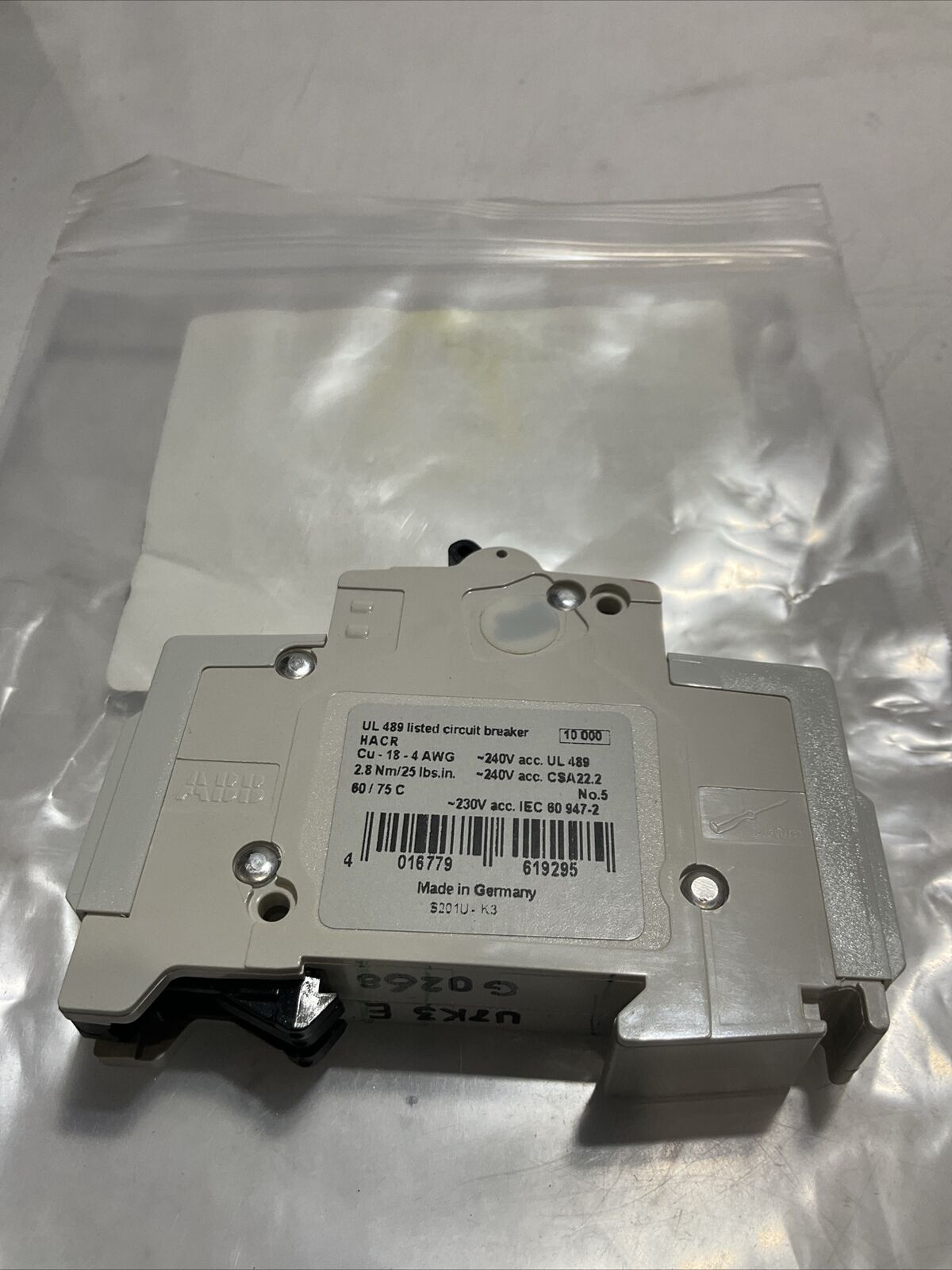 ABB S201U-K3 CIRCUIT BREAKER LOT OF 2 U3S