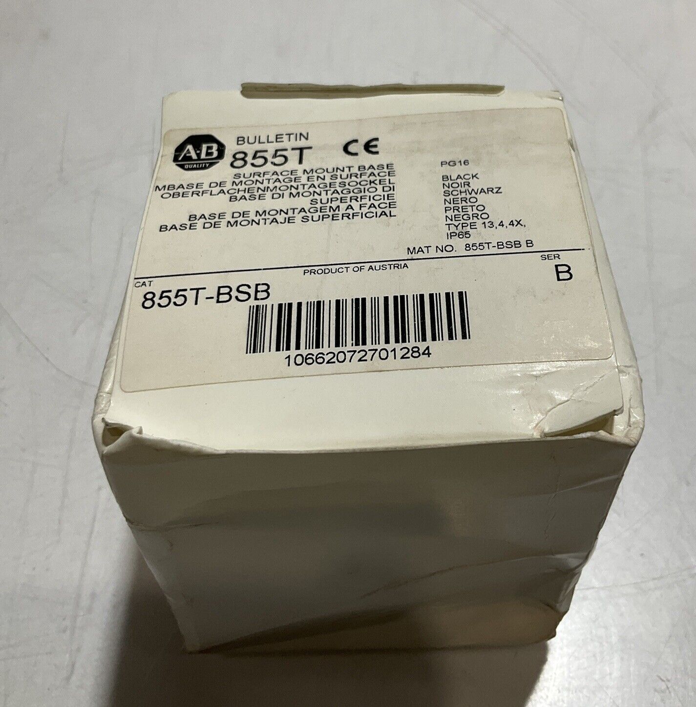 ALLEN BRADLEY 855T-BSB STACK LIGHT MOUNT BASE 855TBSB U3S