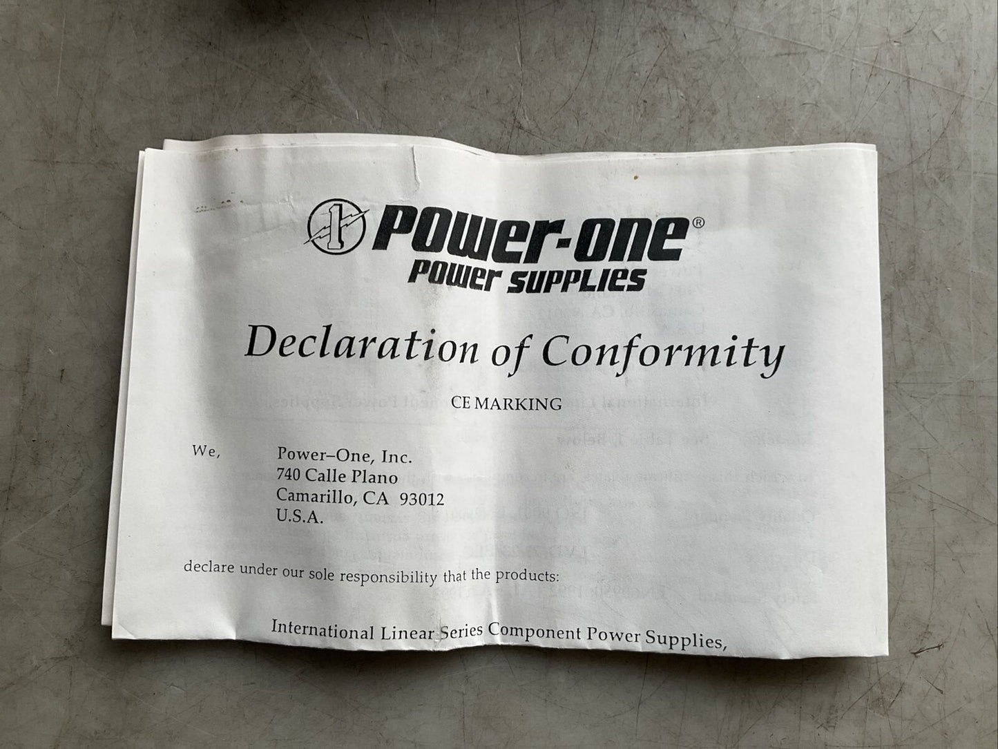 POWER-ONE HAA15-0.8-A LINEAR POWER SUPPLY U3S