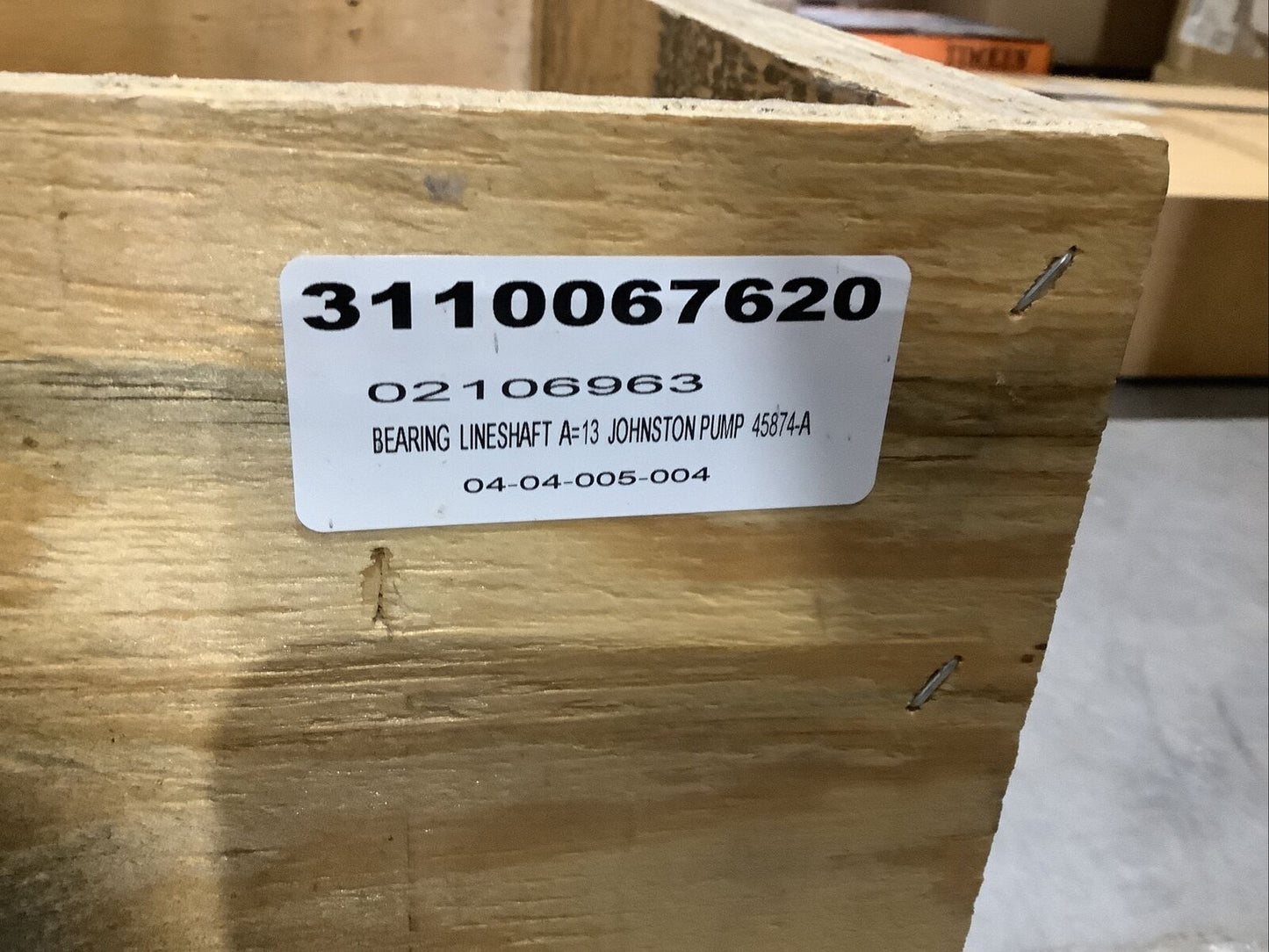 JOHNSTON PUMP 3110067620 45874-A BEARING LINESHAFT A=13 373