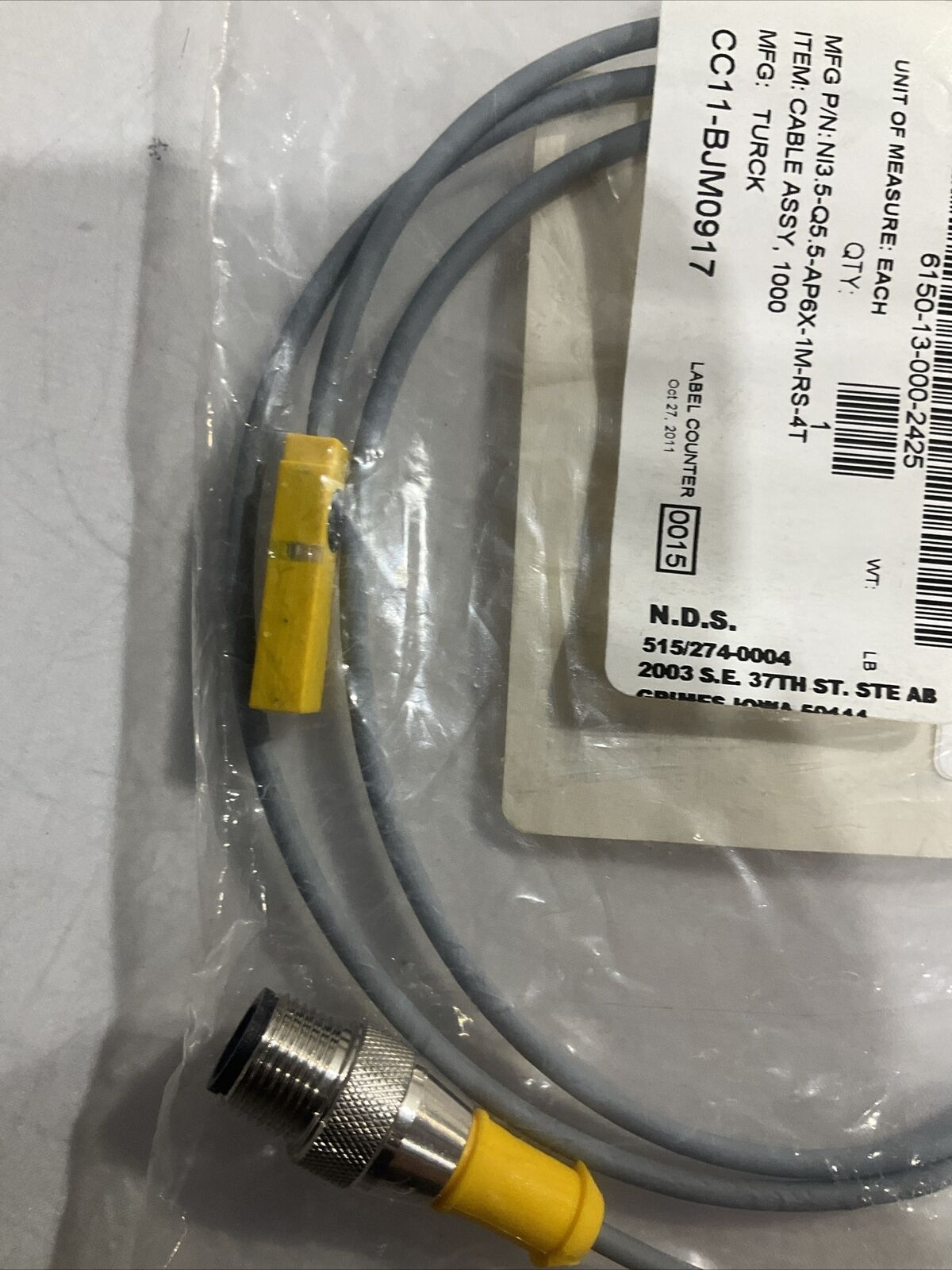 TURCK NI3.5-AP6X-1M-RS4T S4613683 SENSOR CABLE ASSEMBLY 10-30 VDC 150 MA U3S