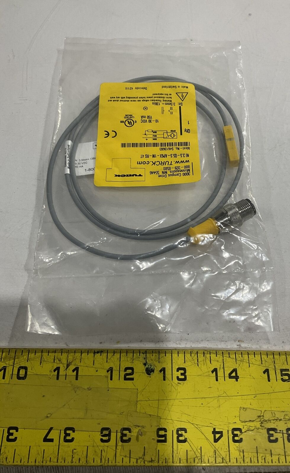 TURCK NI3.5-AP6X-1M-RS4T S4613683 SENSOR CABLE ASSEMBLY 10-30 VDC 150 MA U3S