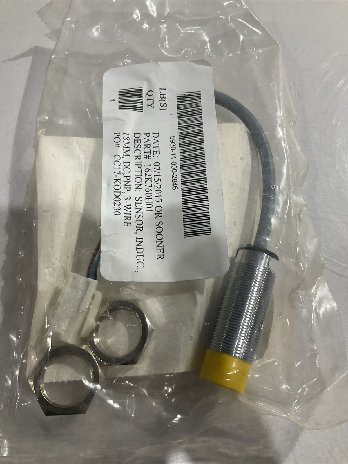 TURCK NI14-M18-AP6X-0.2/CS11243 INDUCUTIVE SENSOR TYPE 1 10-30 VDC LOT OF 2 U3S