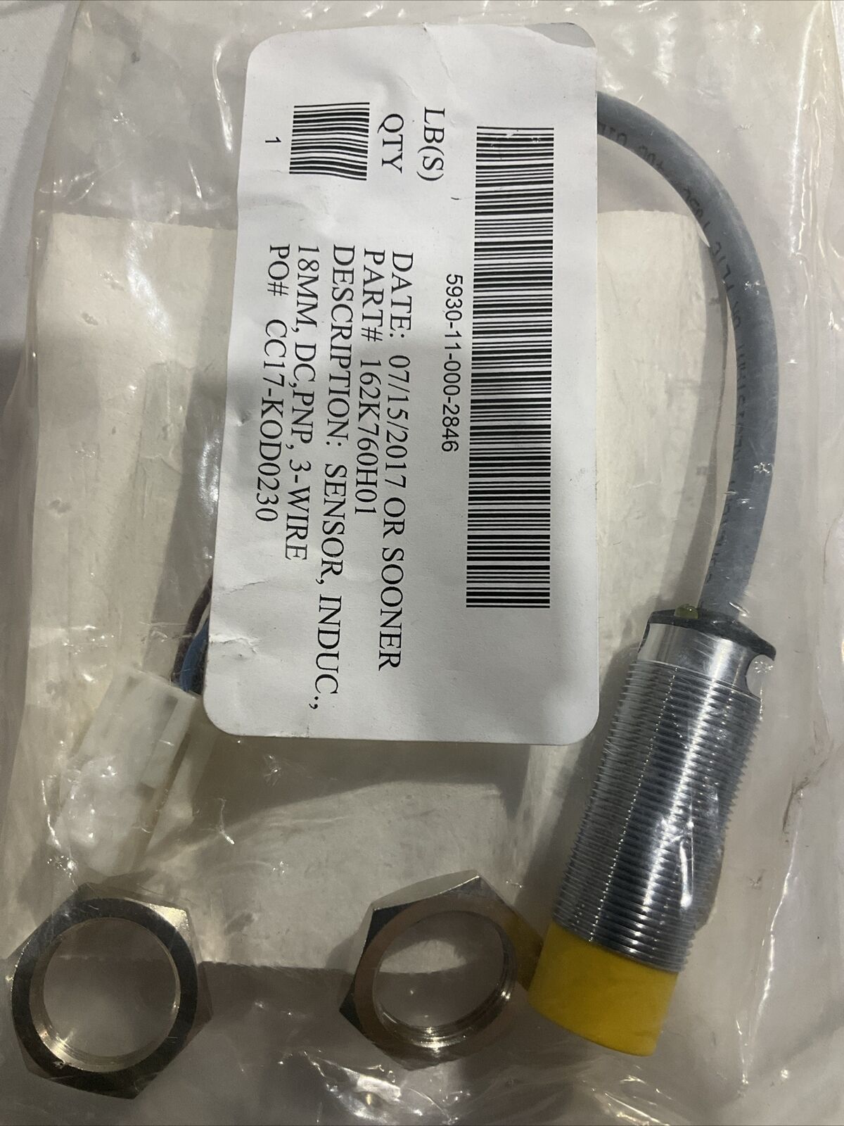 TURCK NI14-M18-AP6X-0.2/CS11243 INDUCUTIVE SENSOR TYPE 1 10-30 VDC LOT OF 2 U3S