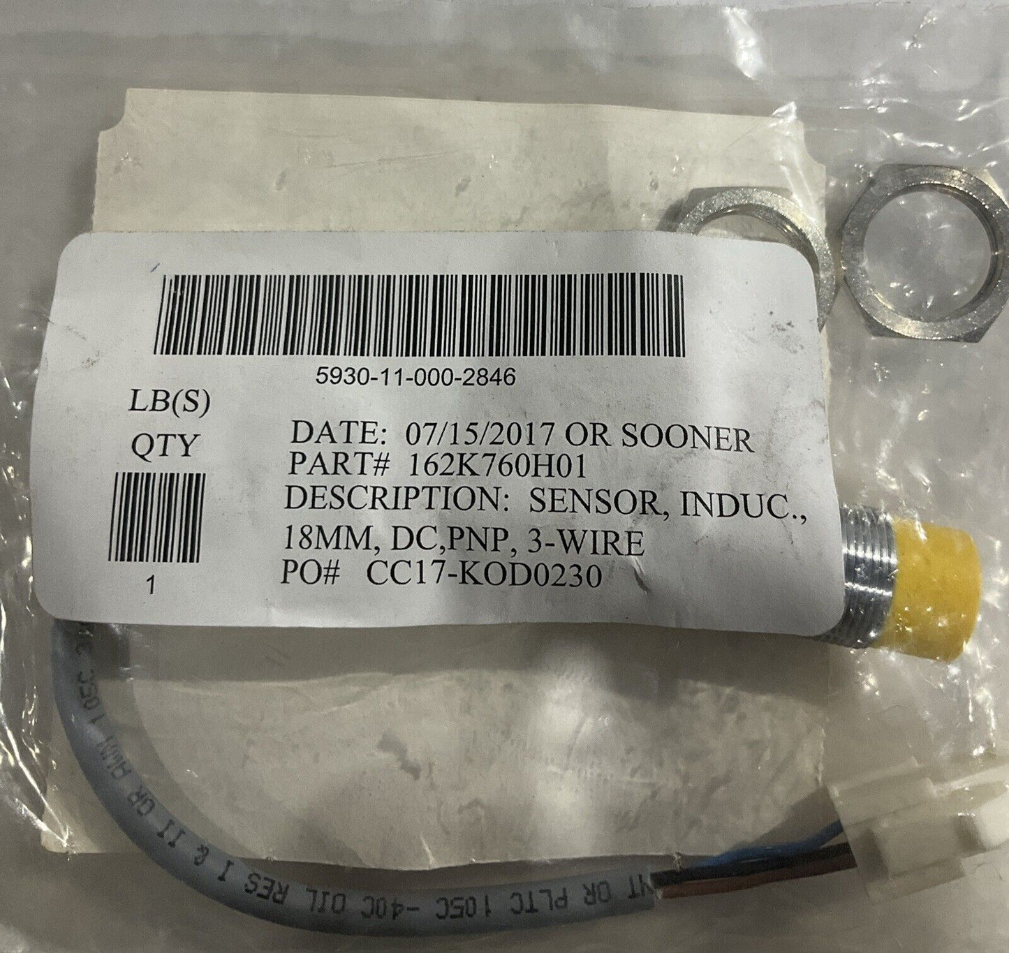 TURCK NI14-M18-AP6X-0.2/CS11243 INDUCUTIVE SENSOR TYPE 1 10-30 VDC LOT OF 2 U3S