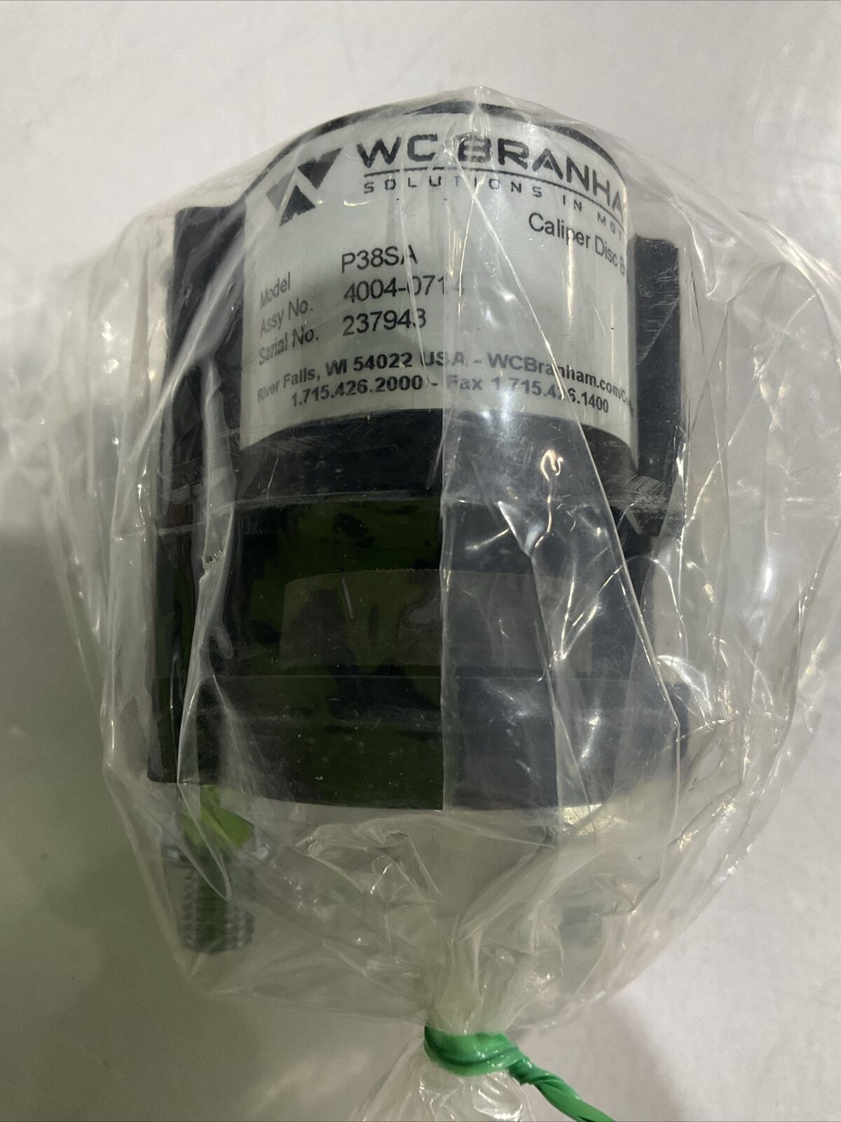WC BRANHAM P38SA PNEUMATIC SINGLE ACTING CALIPER DISC U3S