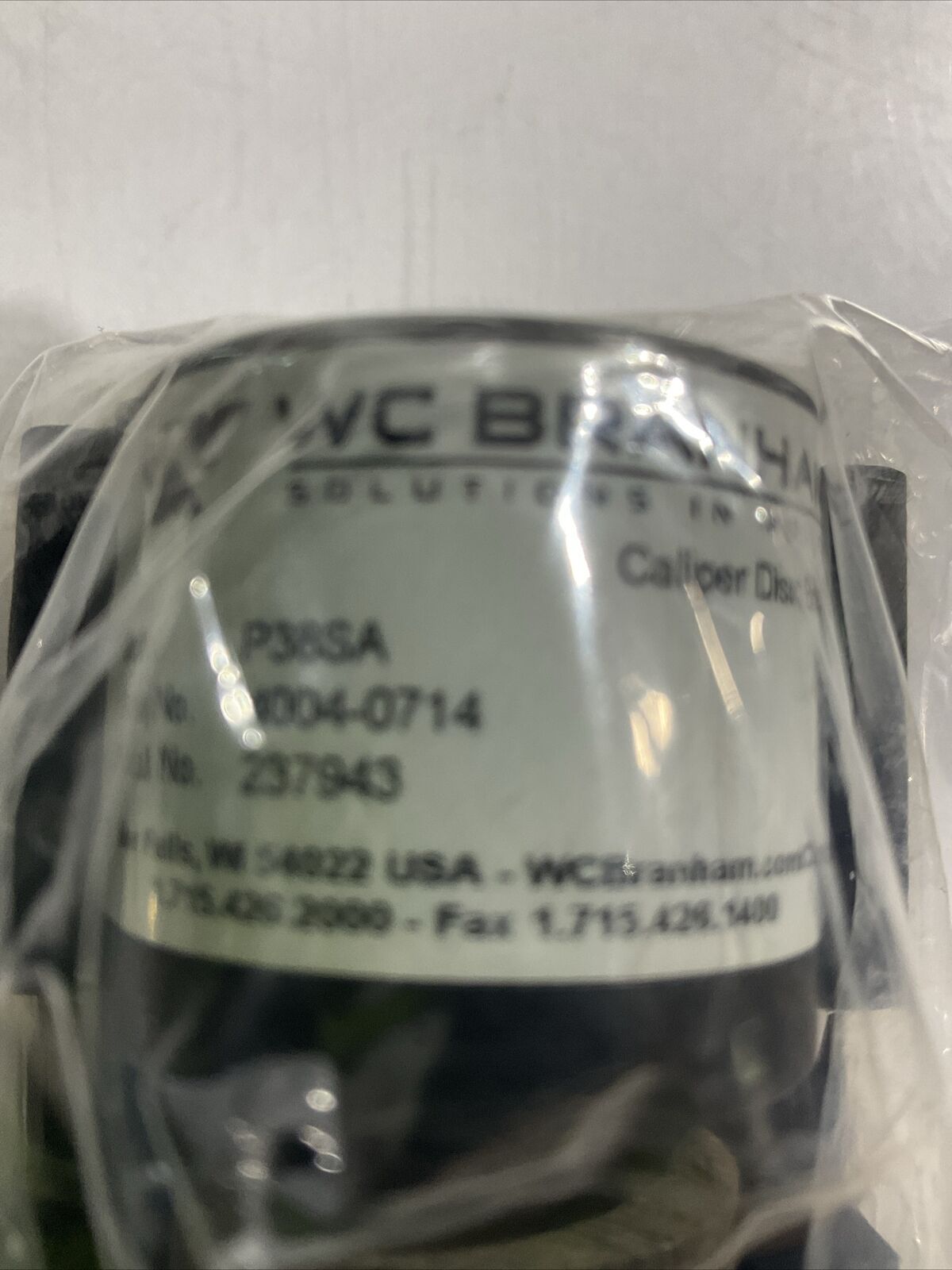 WC BRANHAM P38SA PNEUMATIC SINGLE ACTING CALIPER DISC U3S