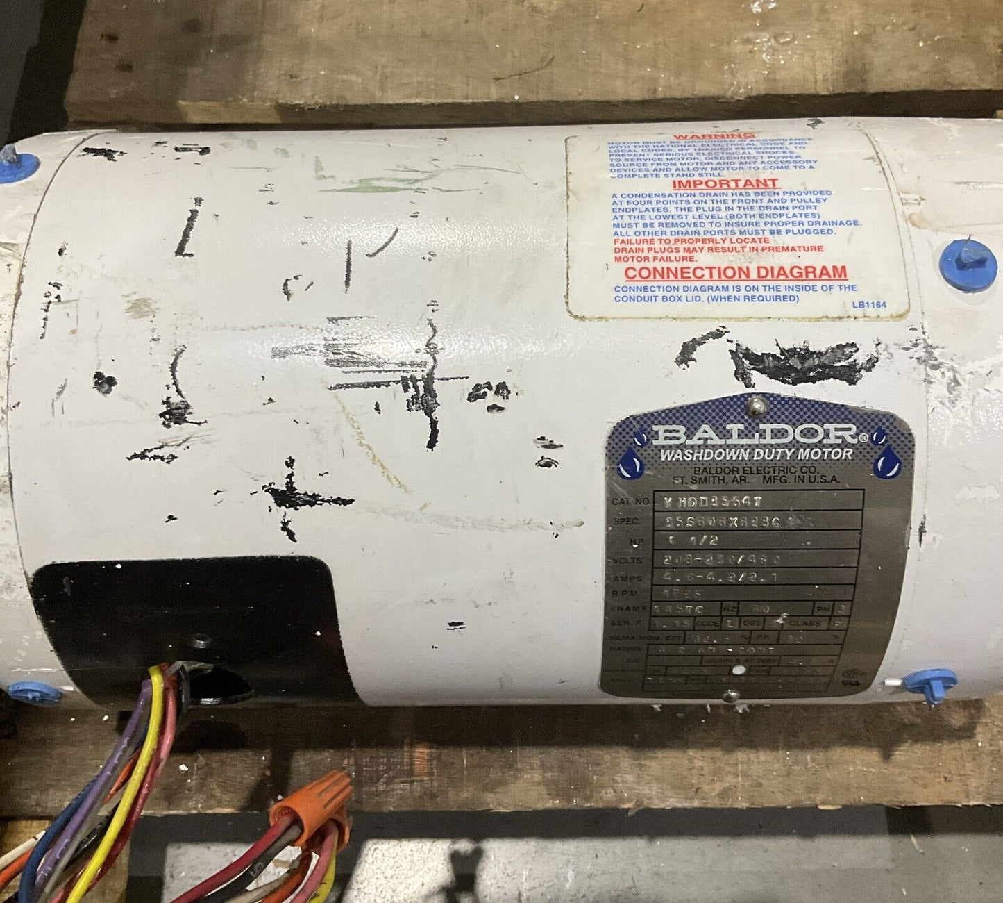 BALDOR 1-1/2HP VWDM3554T WASHDOWN DUTY MOTOR U4M