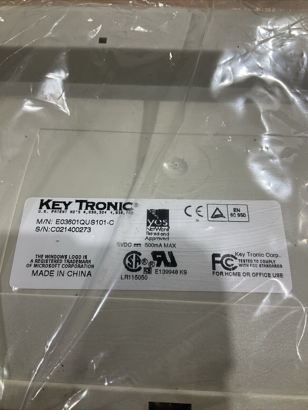 KEYTRONIC E03601QUS101-C MECHANICAL WIRED KEYBOARD U3S