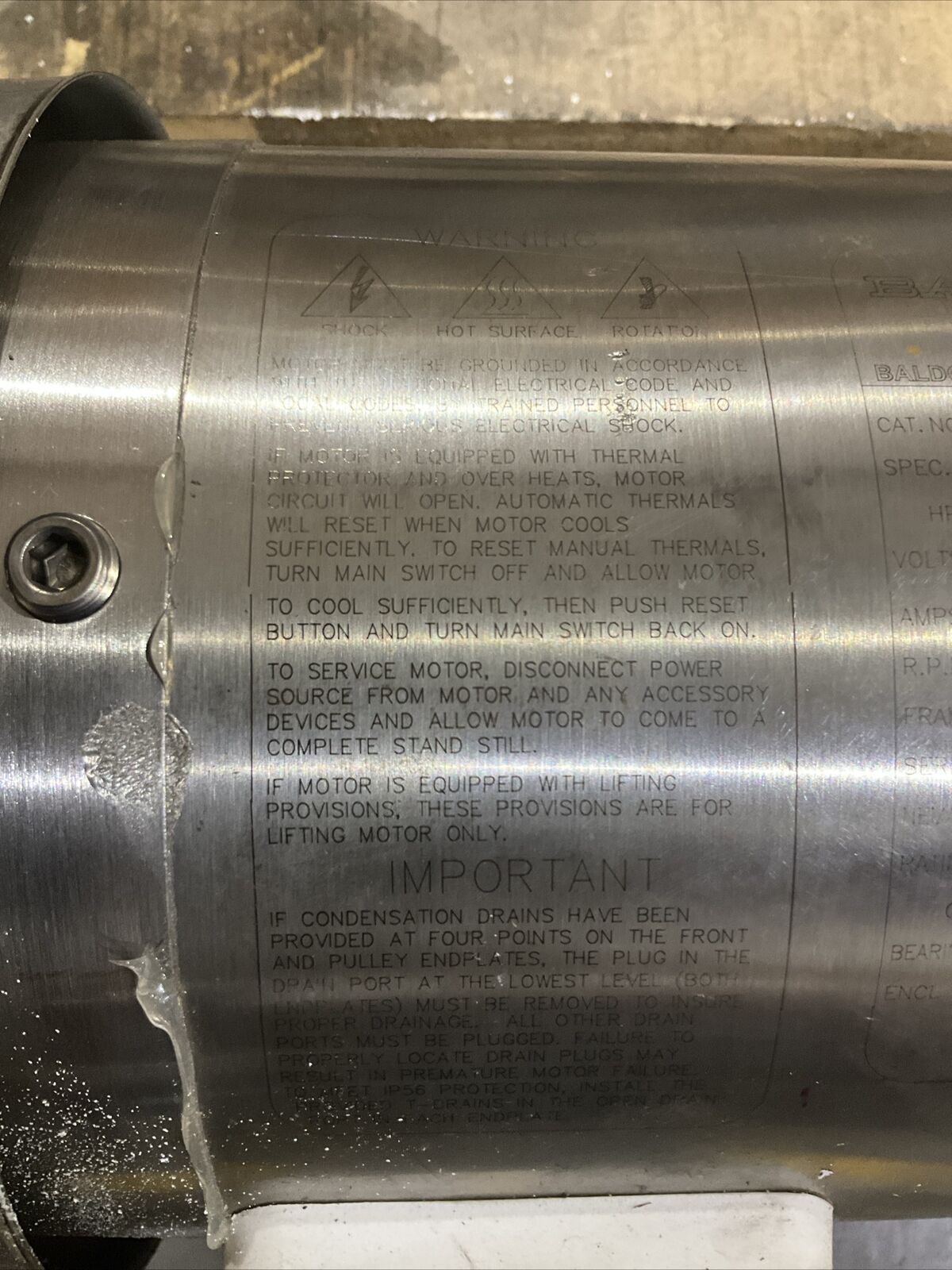 BALDOR RELIANCER CESSWDM3555T WASHDOWN DUTY MOTOR U4M