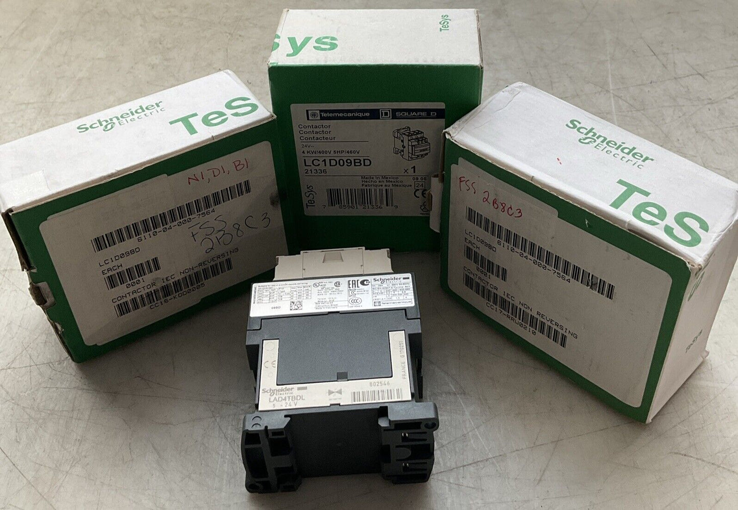 SCHNEIDER ELECTRIC LC1D09BD CONTACTOR 24V 3 P 50/60 HZLOT OF 3 U3S