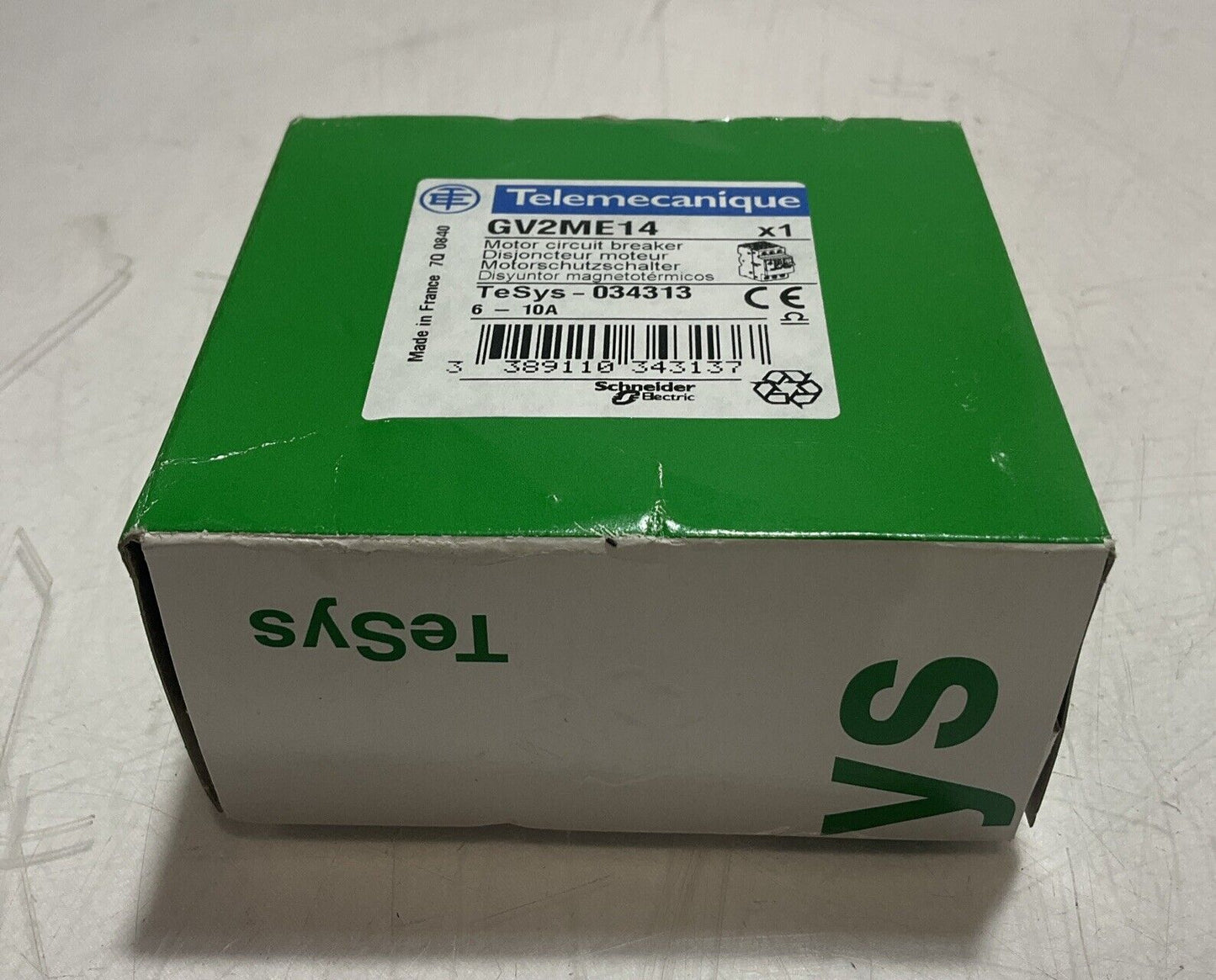 TELEMECANIQUE GV2ME14 6-10a MOTOR CIRCUIT BREAKER U3S