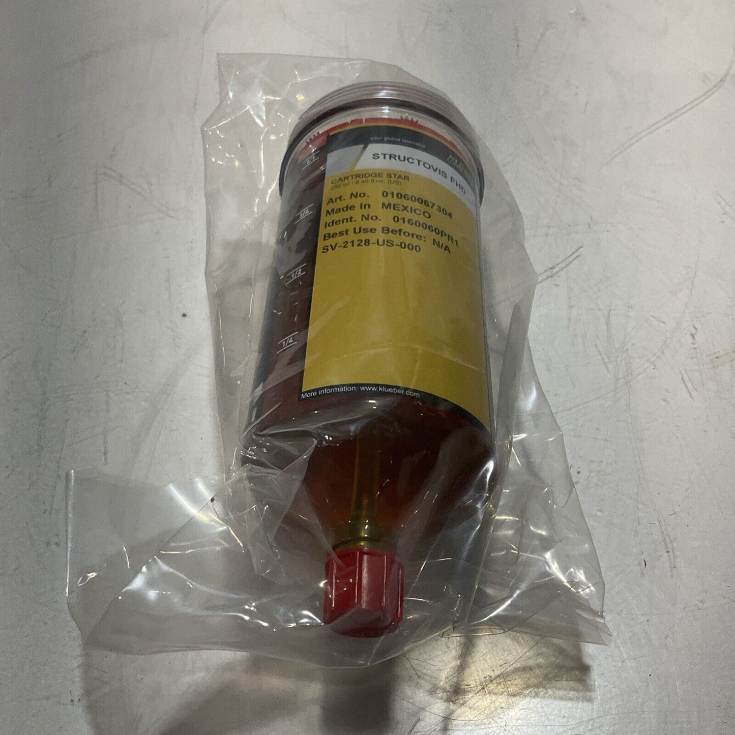 KLUBER 01060067304 FHD LUBRICANT CARTRIDGE 250C SV-2128-US-000 0160060PR1 U3S