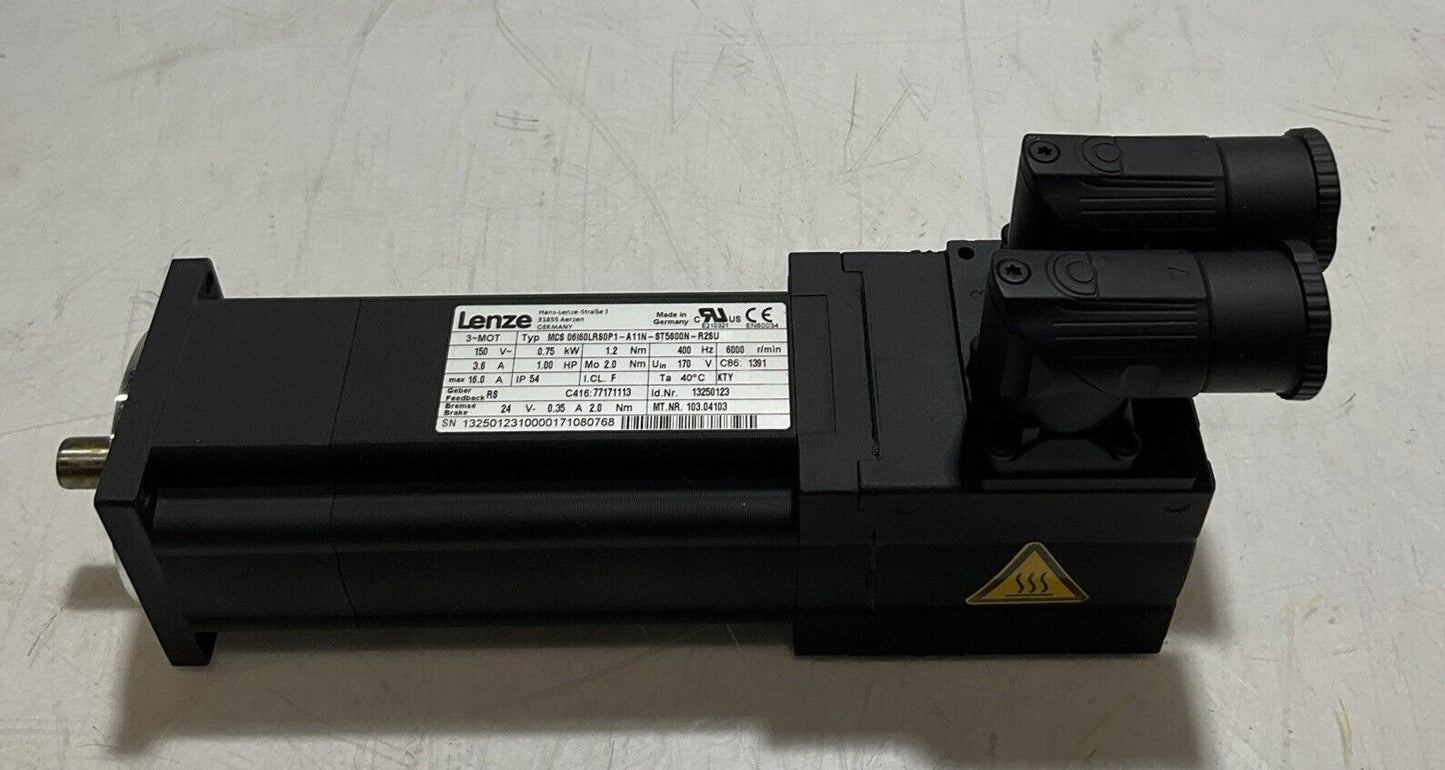LENZE MCS 06160LRSOP1-A11N-ST5S00N-R2SU SYNCHRONOUS SERVO MOTOR U3S
