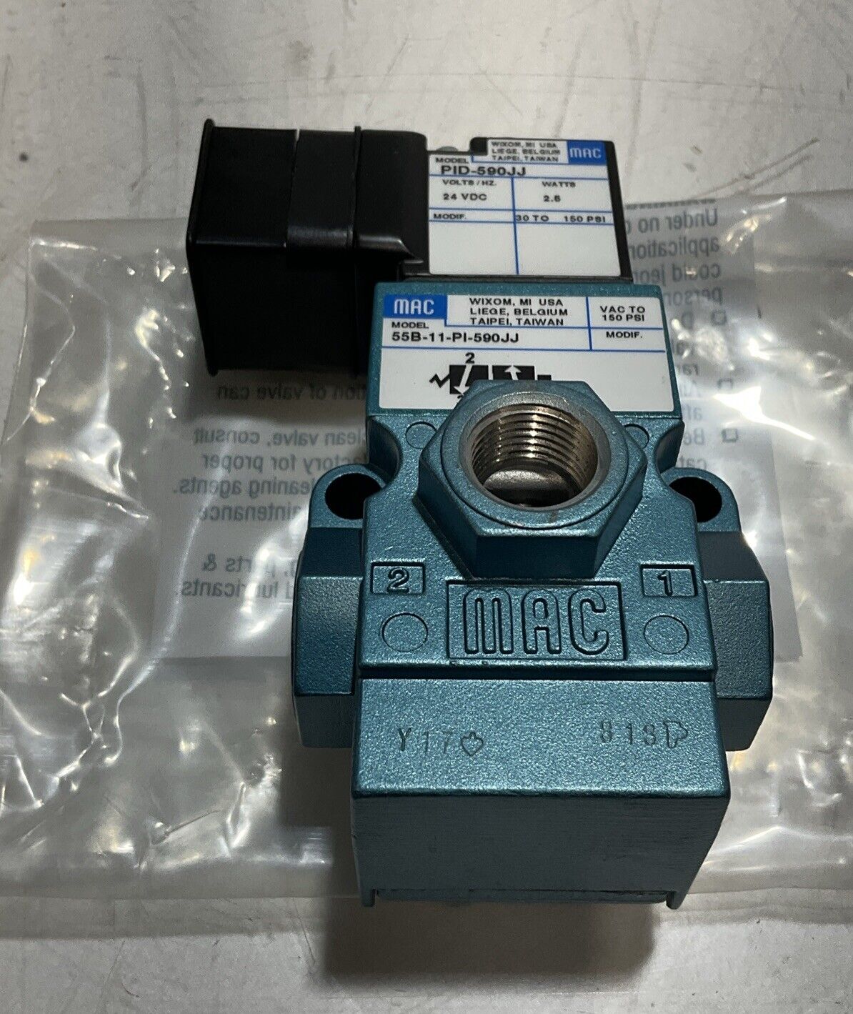 MAC PID-590JJ PNEUMATIC SOLENOID VALVE U3S