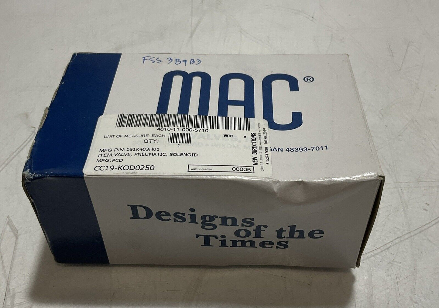 MAC PID-590JJ PNEUMATIC SOLENOID VALVE U3S