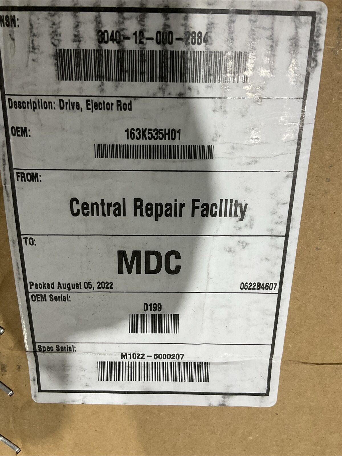 MACRON DYNAMICS 10186001 0199 LINEAR EJECTOR ROD DRIVE U3S