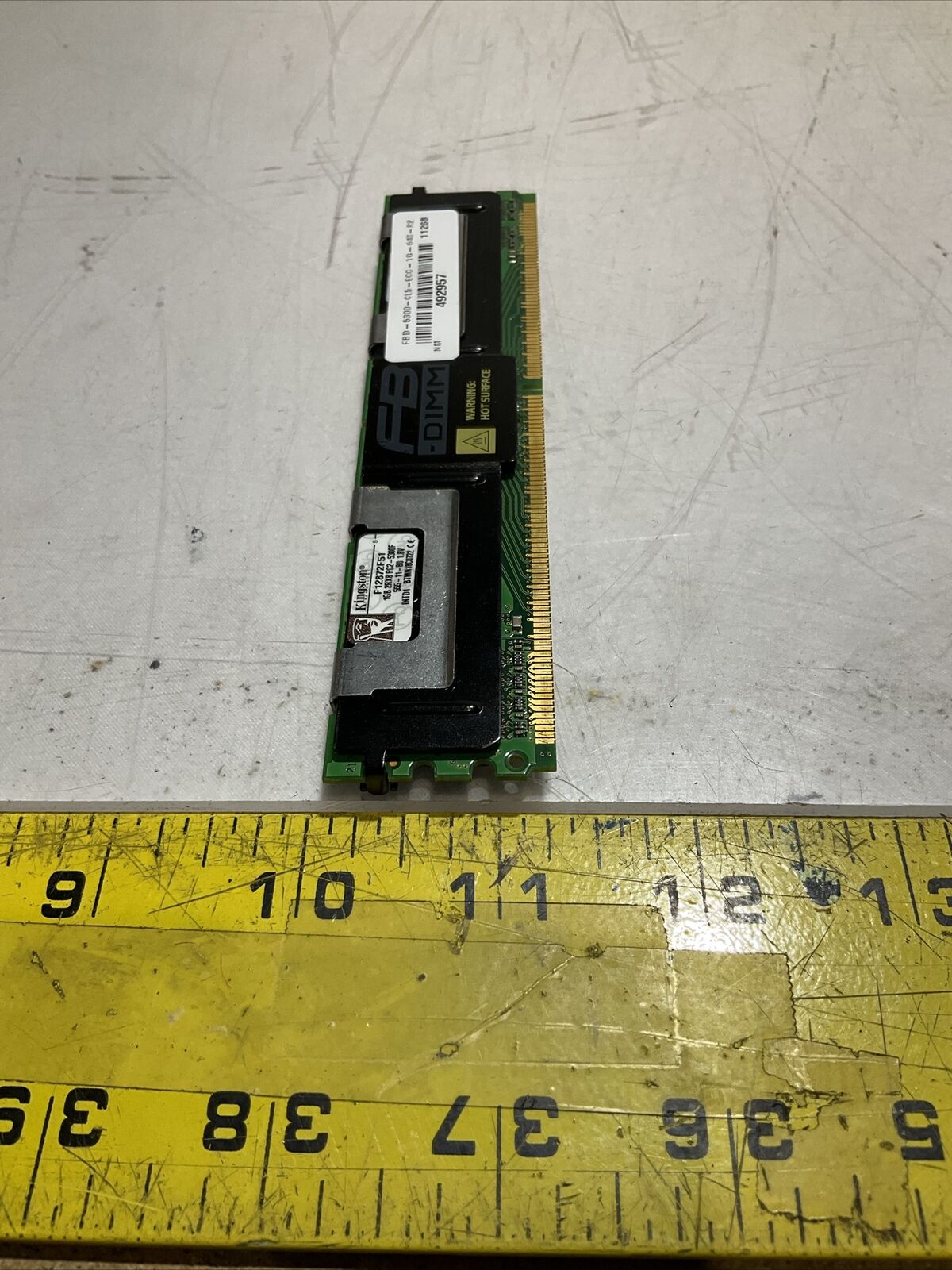 KINGSTON F12872F51 1GB DDR2 FULLY BUFFERED FB ECC PC25300 667Mhz 2Rx8 MEMORY U3S