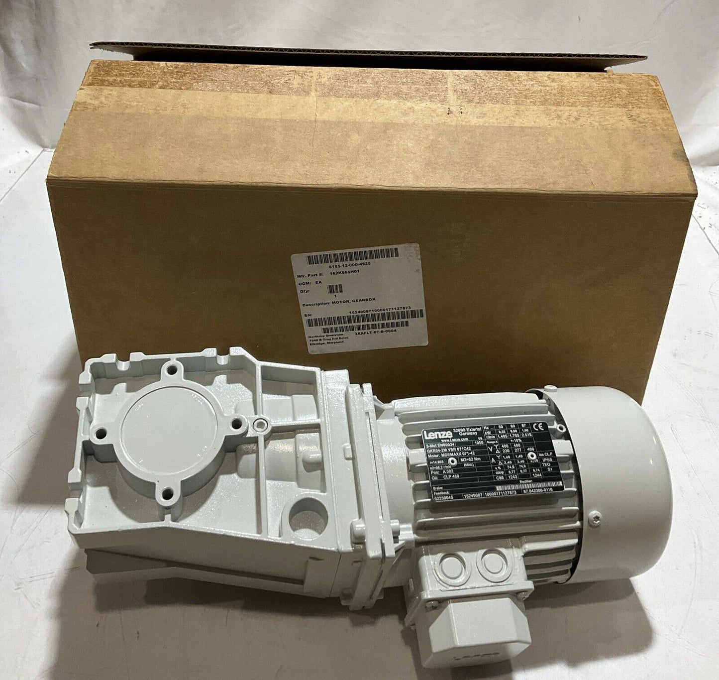 LENZE GKR04-2MVBR071C42 MDE-MAXX 071-42 GEARMOTOR 400V U3S