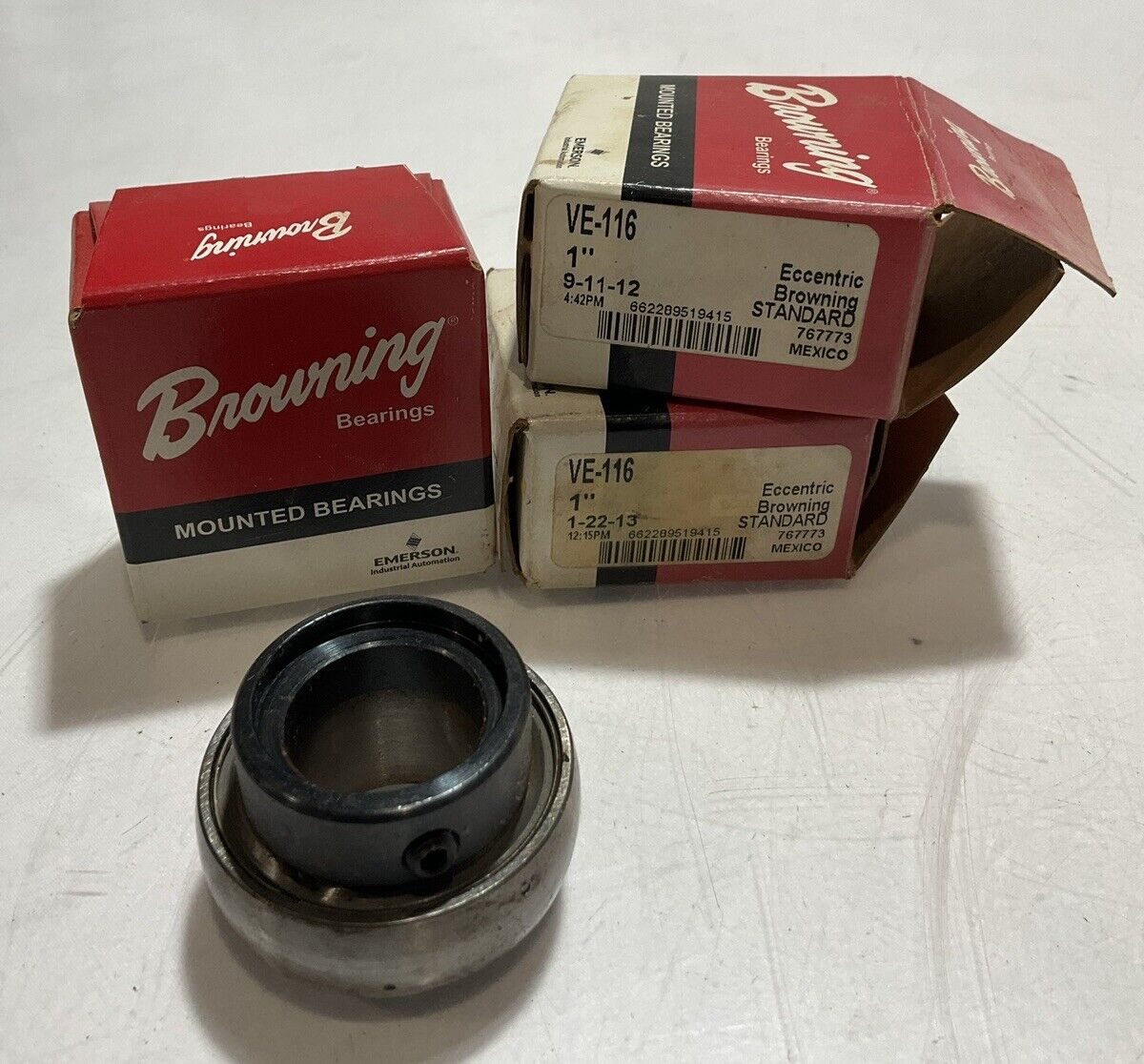 BROWNING BEARING VE-116 MOUNTED BEARINGS LOT OF 3 U3S