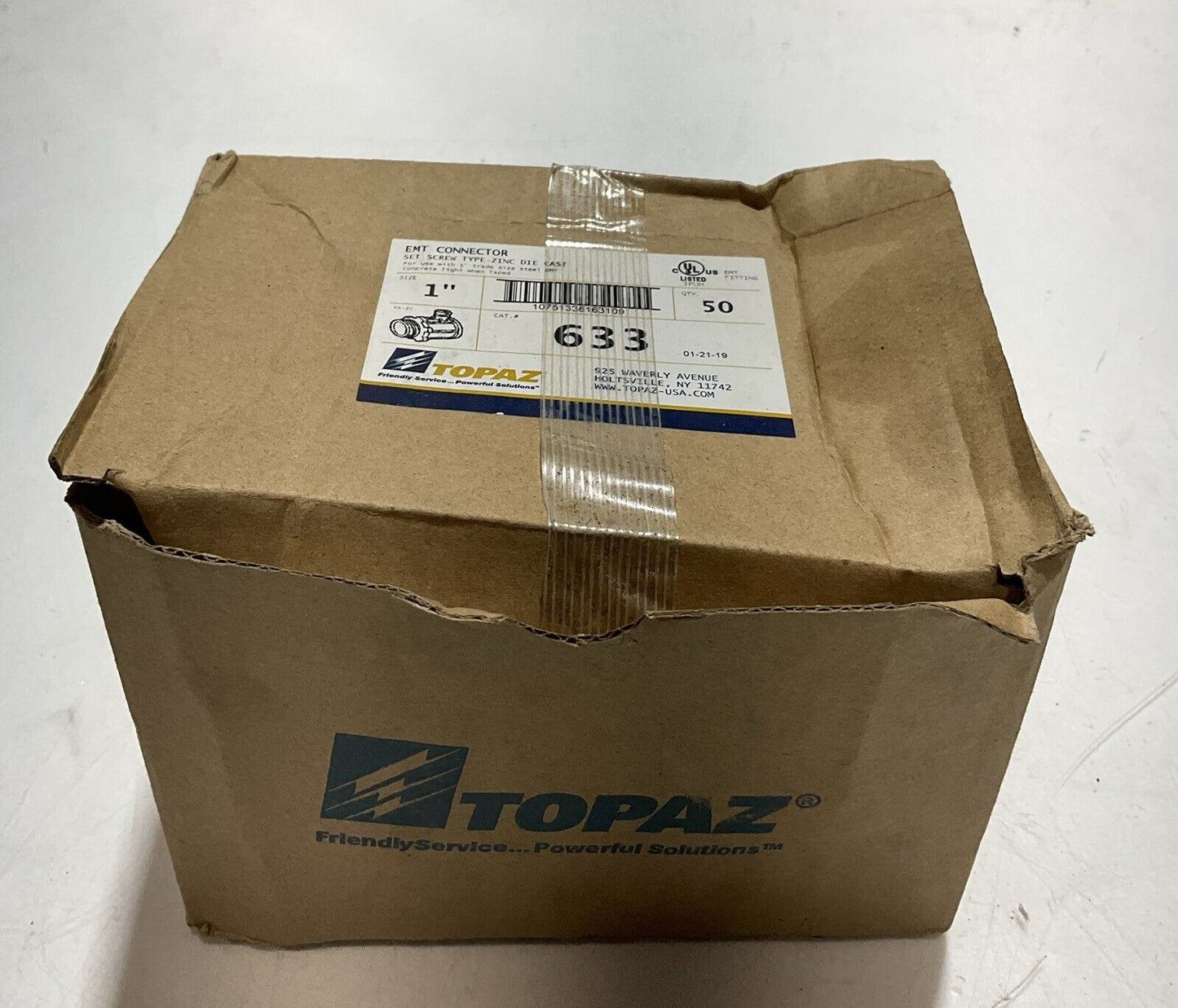TOPAZ 633 EMT CONNECTOR SET SCREW TYPE ZINC LOT OF 38 U3S