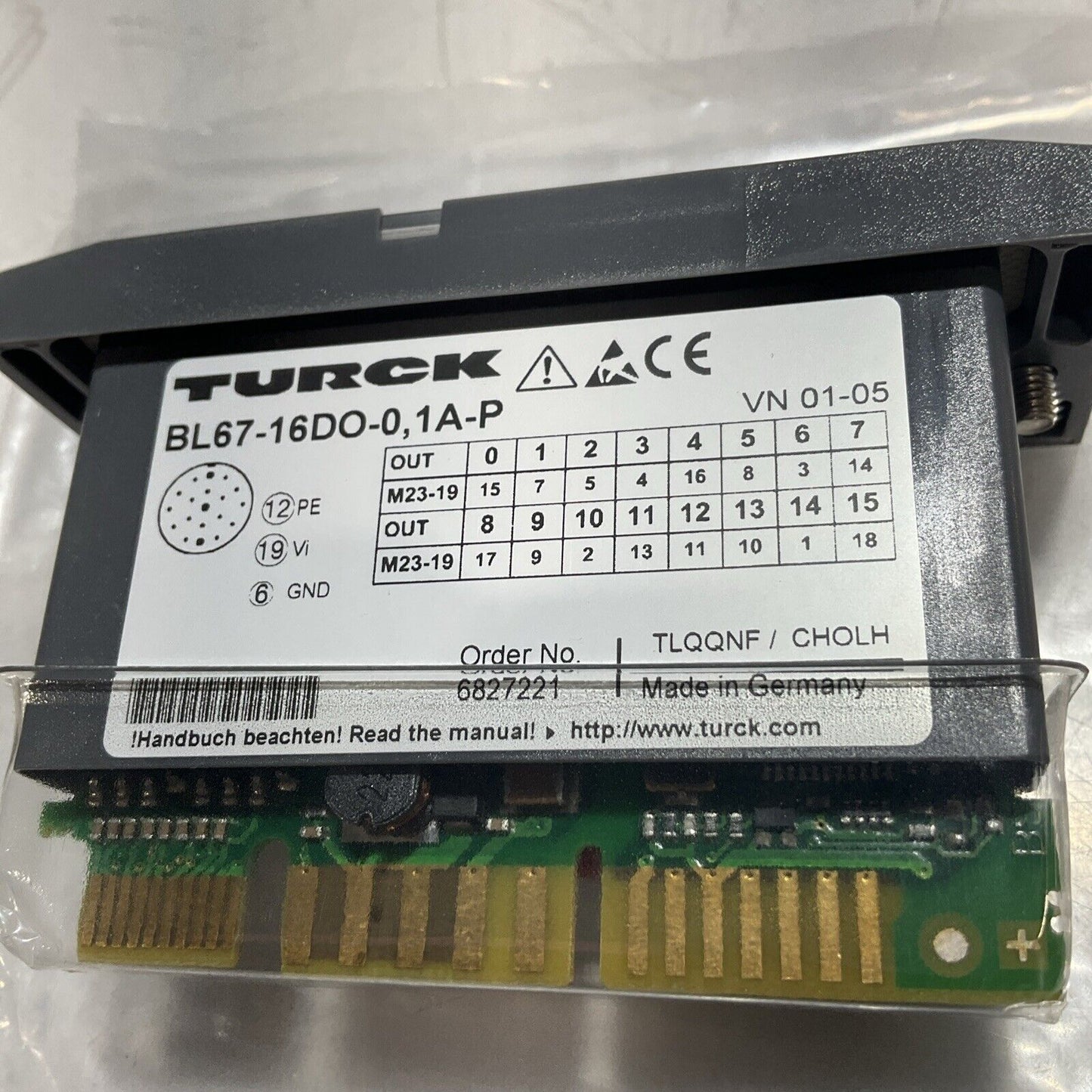 TURCK BL67-16DO-0.1A-PNR SYSTEM OUTPUT MODULE 16 DIGITAL OUTPUTS 24VDC LED U3S