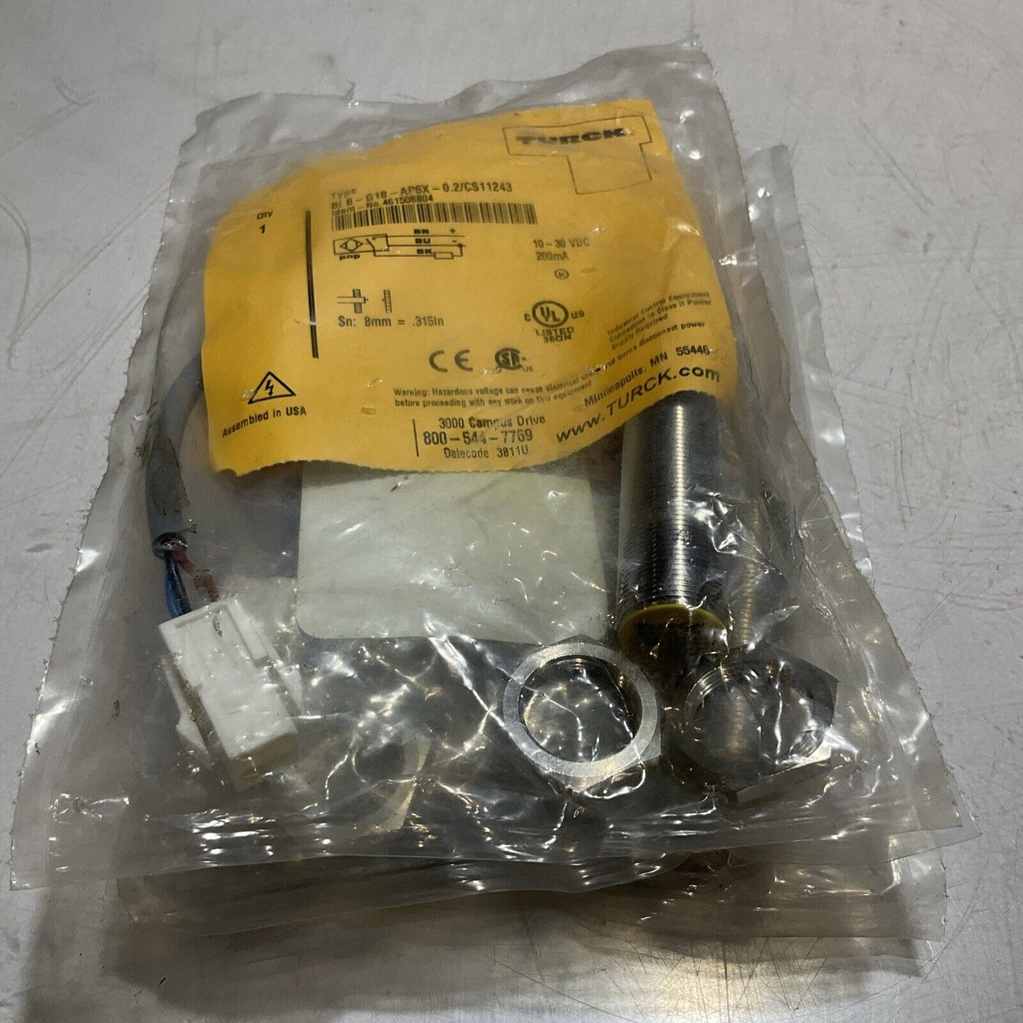 TURCK BI8-G18-AP6X-0.2/CS11243 INDUCTIVE PROXIMITY SENSOR LOT OF 3 U3S