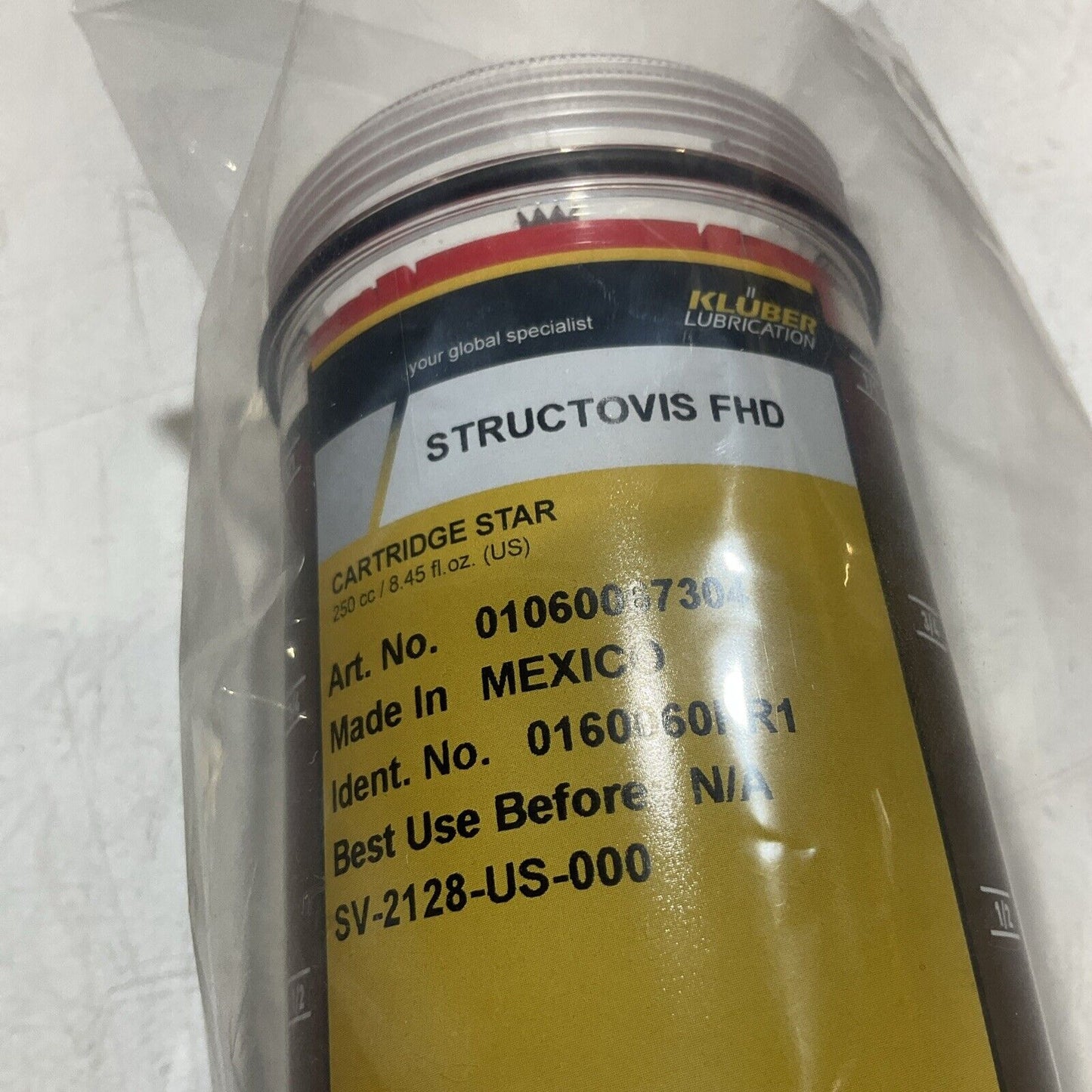 KLUBER STRUCTOVIS SV-1706-US-000 0160060PR1 FHD LUBRICATION CARTRIDGE U3S