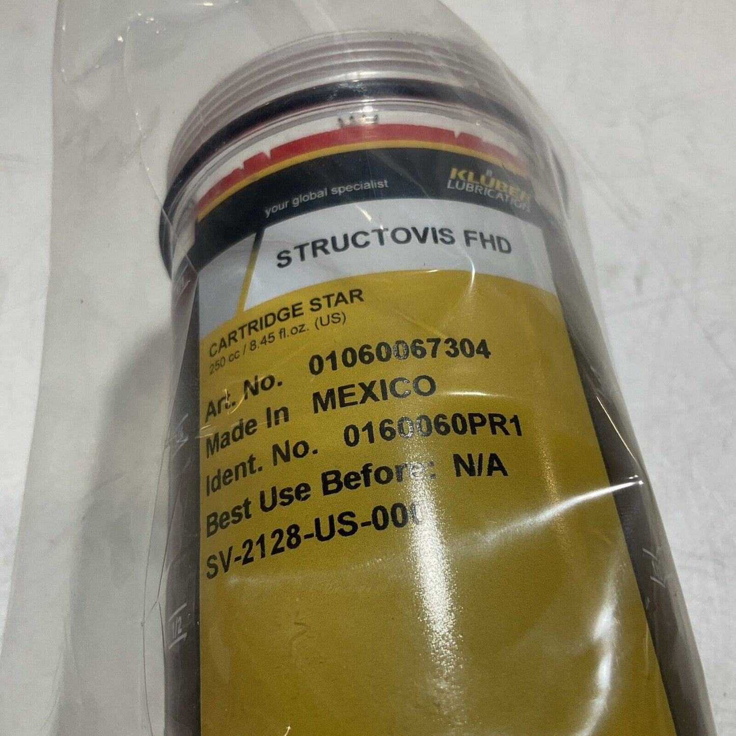 KLUBER STRUCTOVIS SV-1706-US-000 0160060PR1 FHD LUBRICATION CARTRIDGE U3S