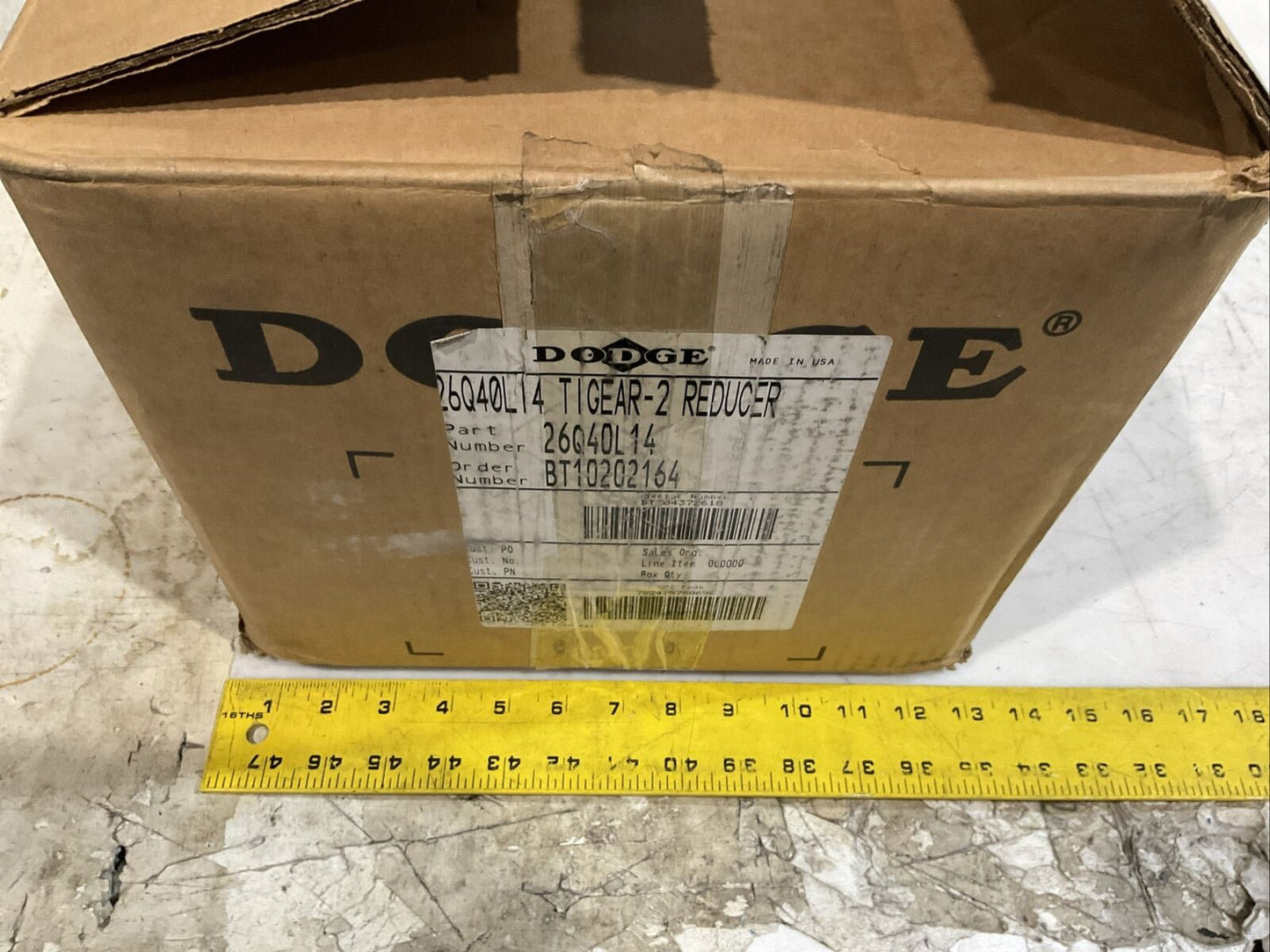 DODGE TIGEAR 2 26Q40L14 GEAR DEDUCER RATIO 40:1 1750 RPM U3S