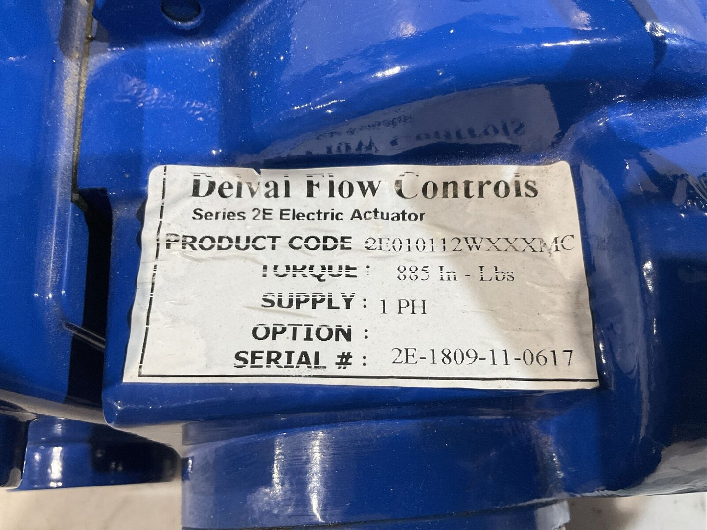DELVAL FLOW CONTROLS SERIES 2E ELECTRIC ACTUATOR AND BUTTERFLY VALVE 10" G7T