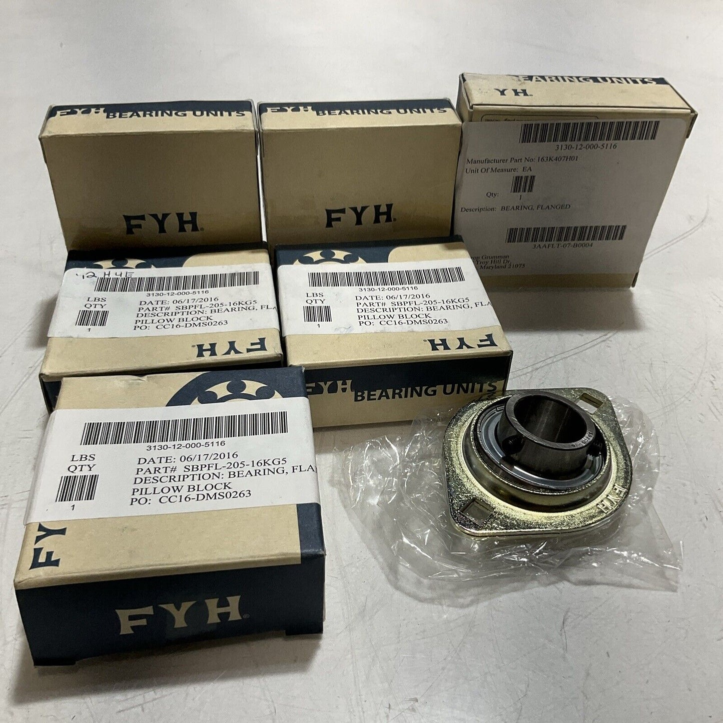 FYH SBPFL205-16KG5 163K407H01 BEARING FLAGED LOT OF 6 U3S