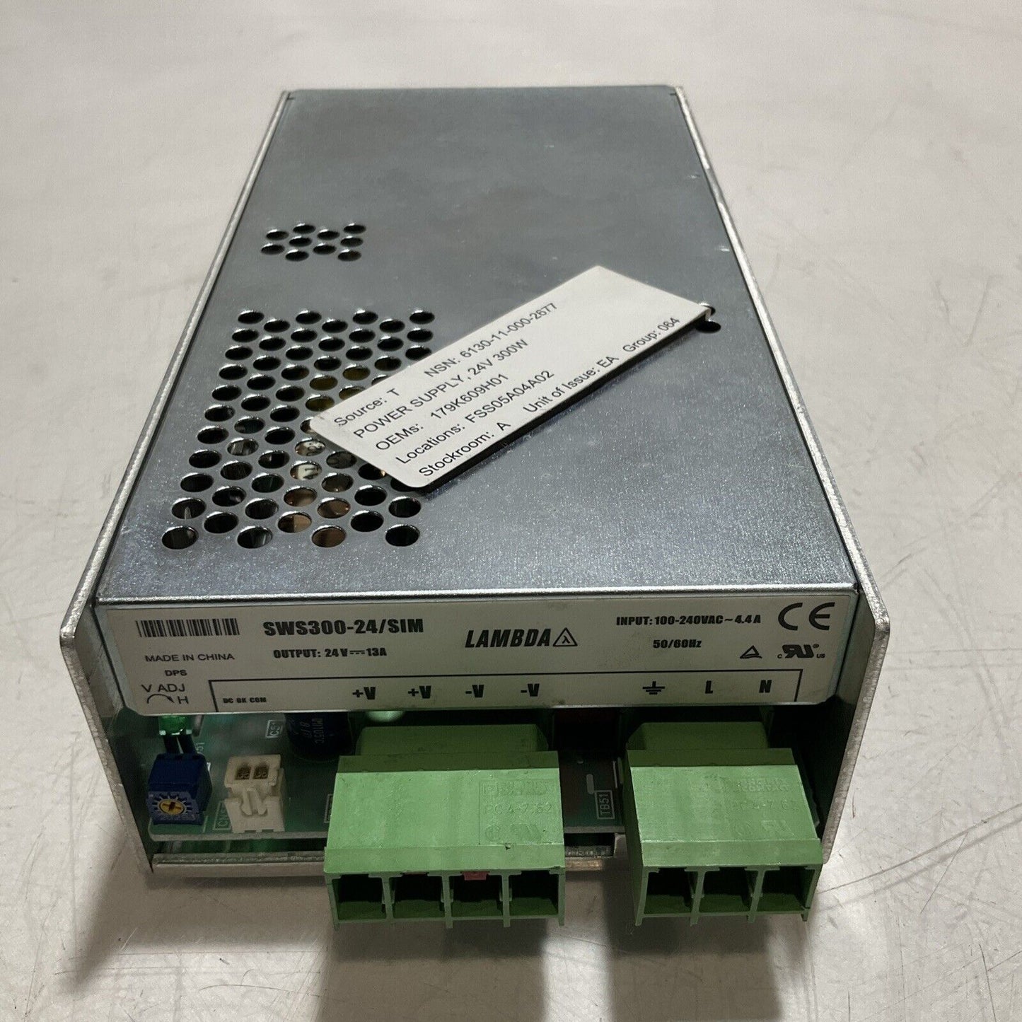 LAMBDA SWS300-24/SIM POWER SUPPLY 24V 13A 100-240VAC U3S
