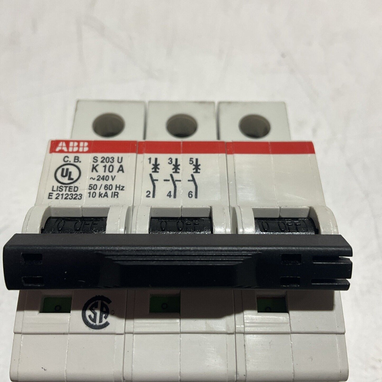 ABB S203UK10A CIRCUIT BREAKER 3 POLE UNIT S 203 U K 10 A 24V 50/60 HZ U3S