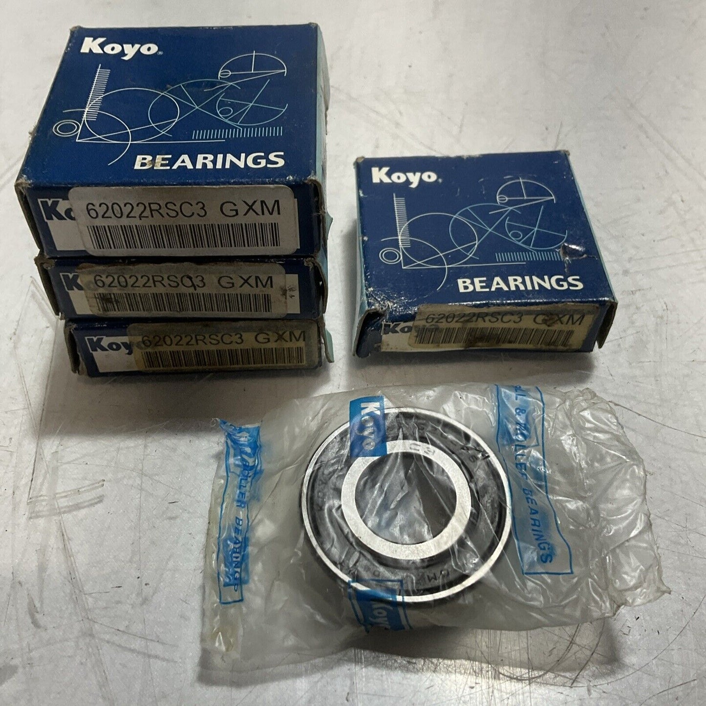 KOYO 62022RSC3 GXM BALL BEARINGS LOT OF 4 U3S