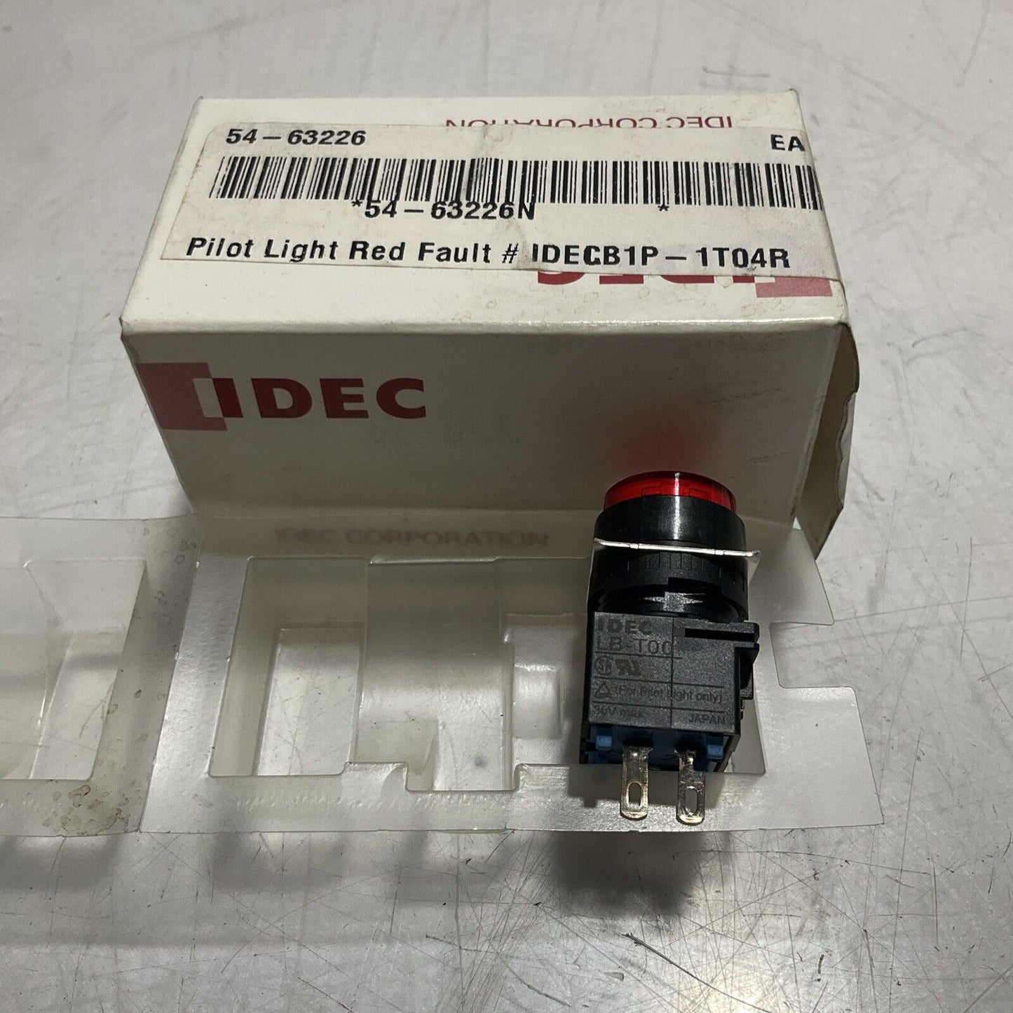 IDEC LB-T00 RED ILLUMINATED PILOT LIGHT 30 V LB-TOO LBT00 (TSC) LOT OF 2 N3M