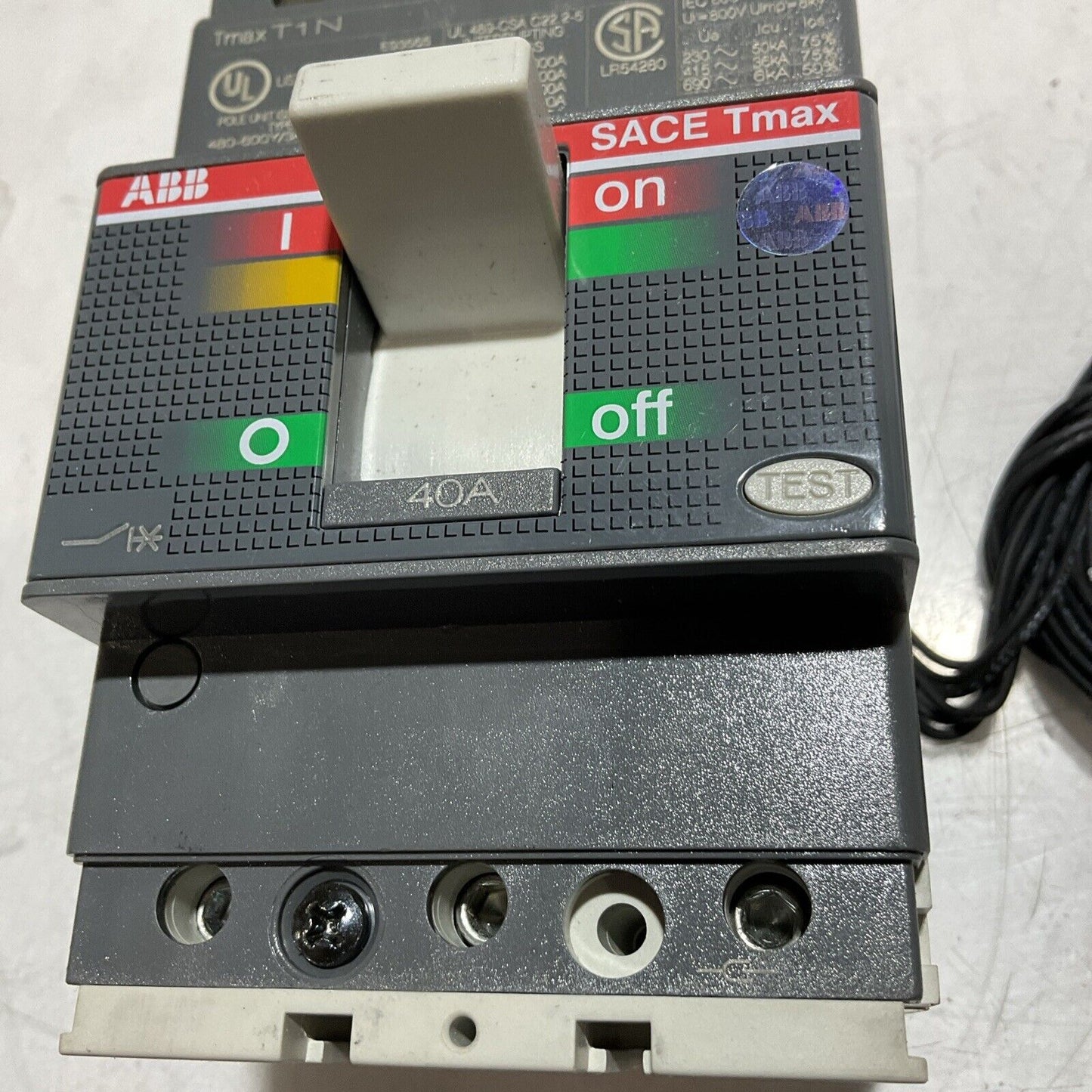 ABB SACE TMAX T1N 40A E93565 CIRCUIT BREAKER T1N040TLA U3S
