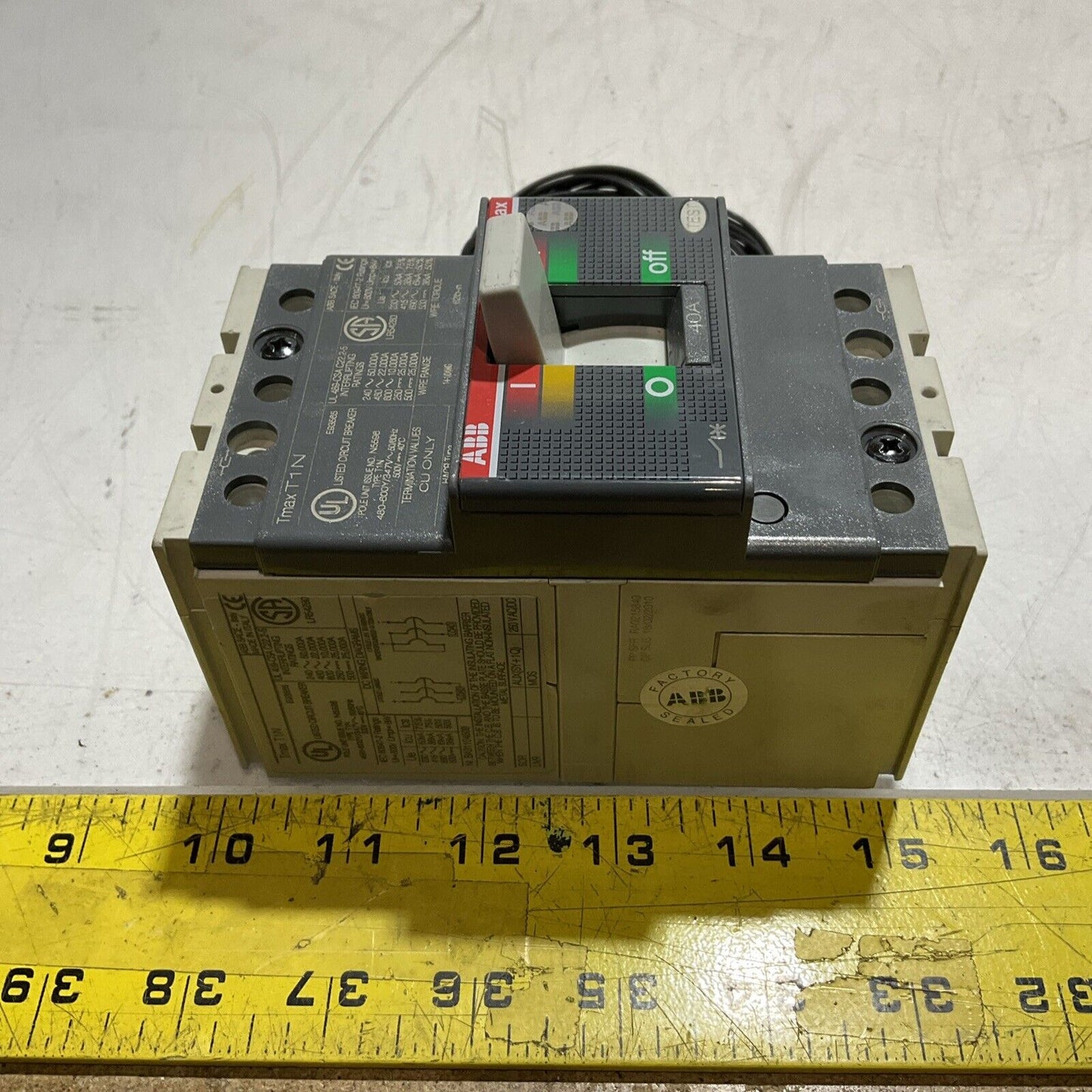 ABB SACE TMAX T1N 40A E93565 CIRCUIT BREAKER T1N040TLA U3S