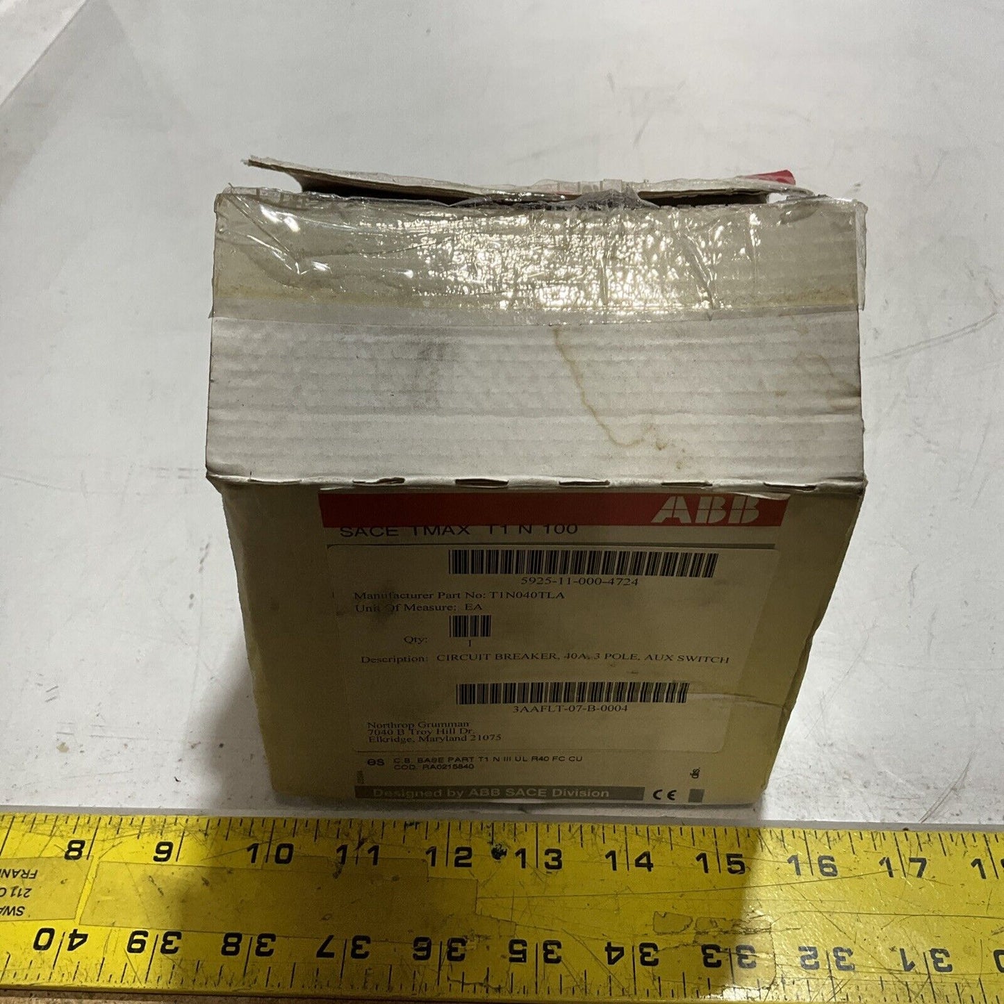 ABB SACE TMAX T1N 40A E93565 CIRCUIT BREAKER T1N040TLA U3S