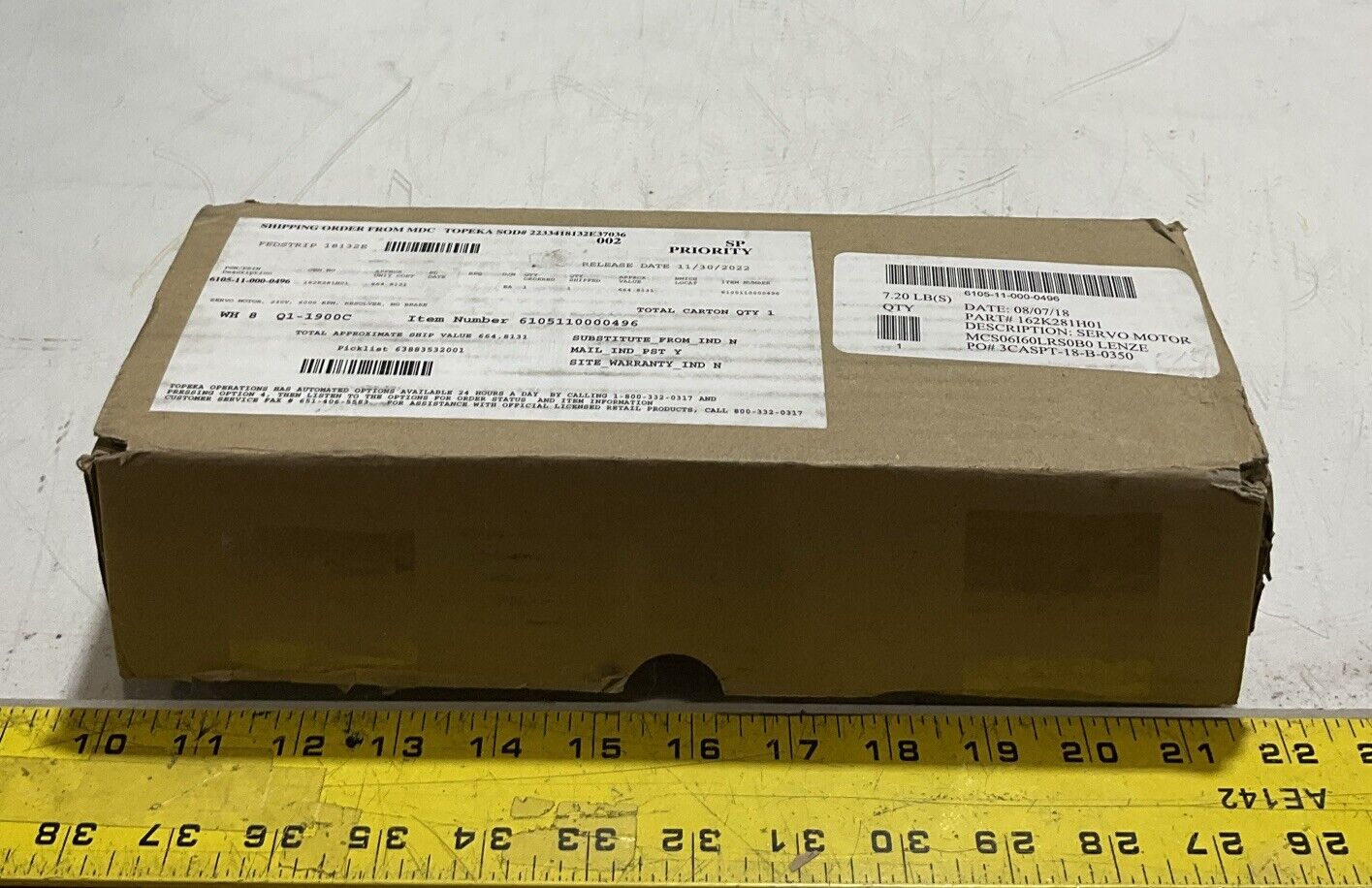 LENZE MCS 06160LRS0B0-A11N-ST5S00N-R0SU SERVO MOTOR 150/170V 1.00 HP 400HZ U3S